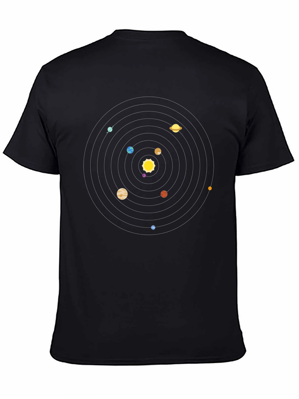 Planetary System Graphic Tee - Black Cotton T-Shirt