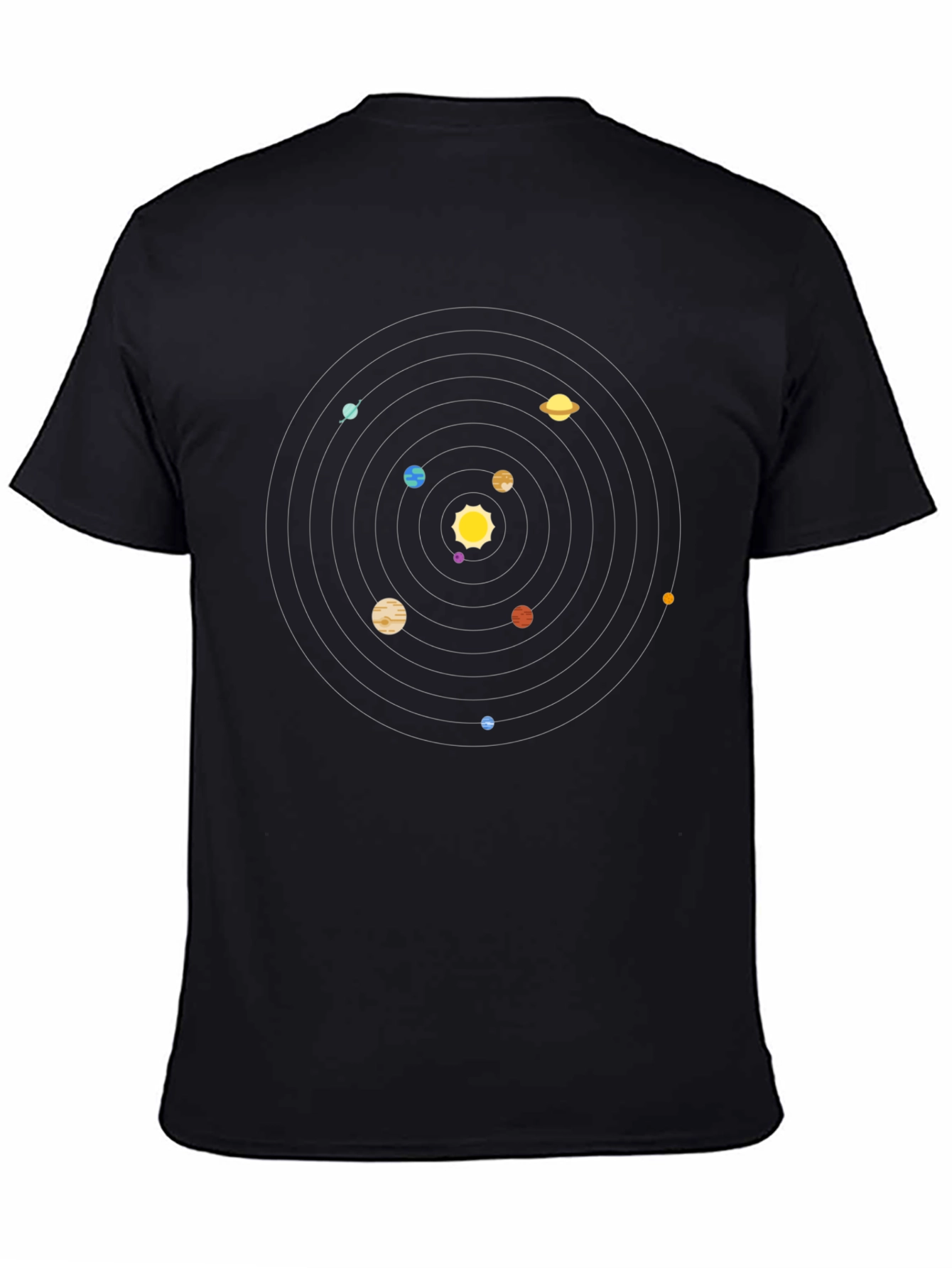Planetary System Graphic Tee - Black Cotton T-Shirt