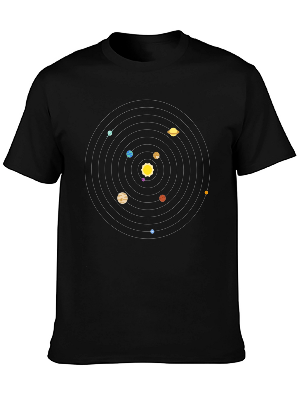 Planetary System Graphic Tee - Black Cotton T-Shirt