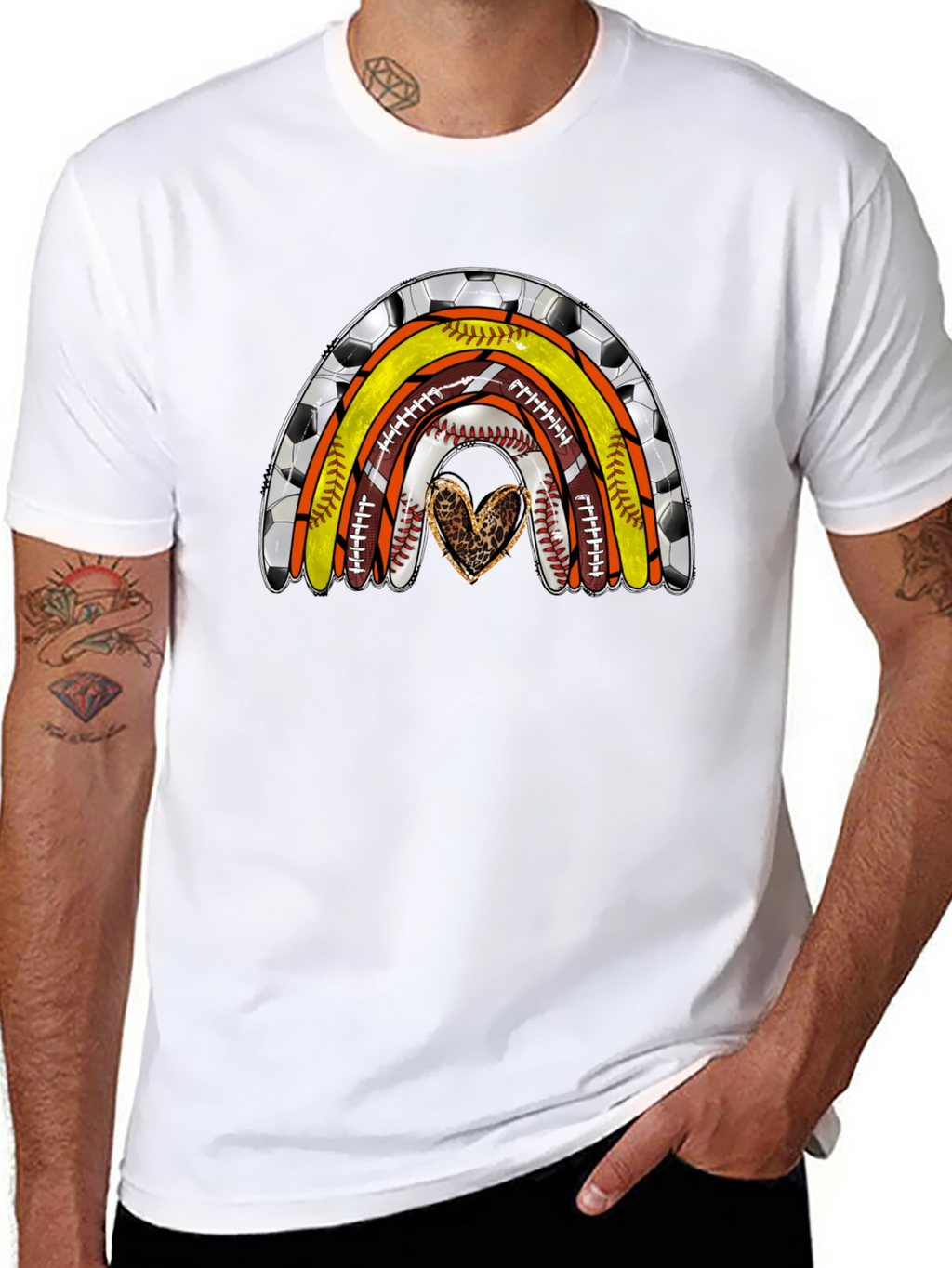 Sports Rainbow Heart T-Shirt