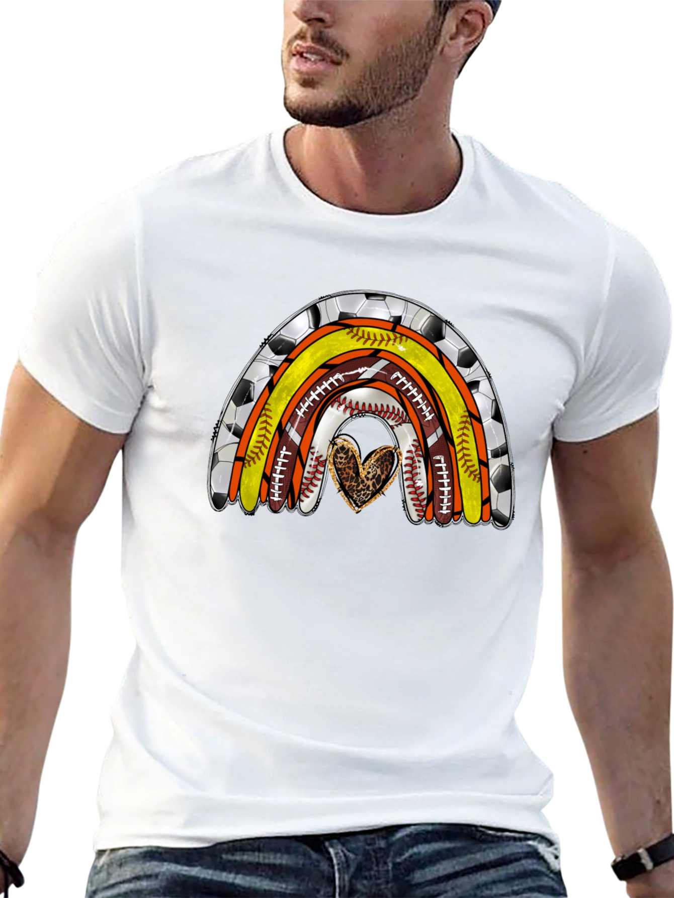 Sports Rainbow Heart T-Shirt