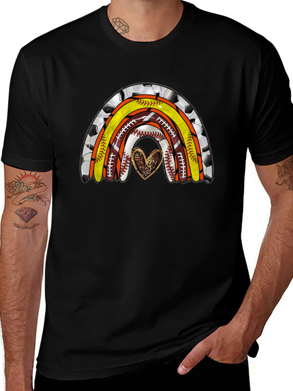 Sports Rainbow Heart T-Shirt
