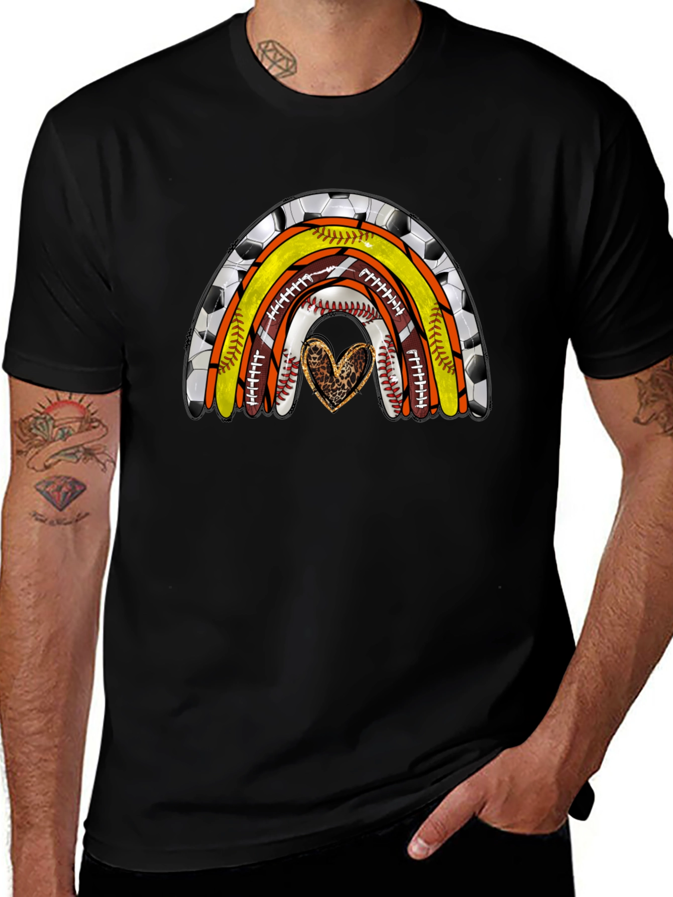 Sports Rainbow Heart T-Shirt