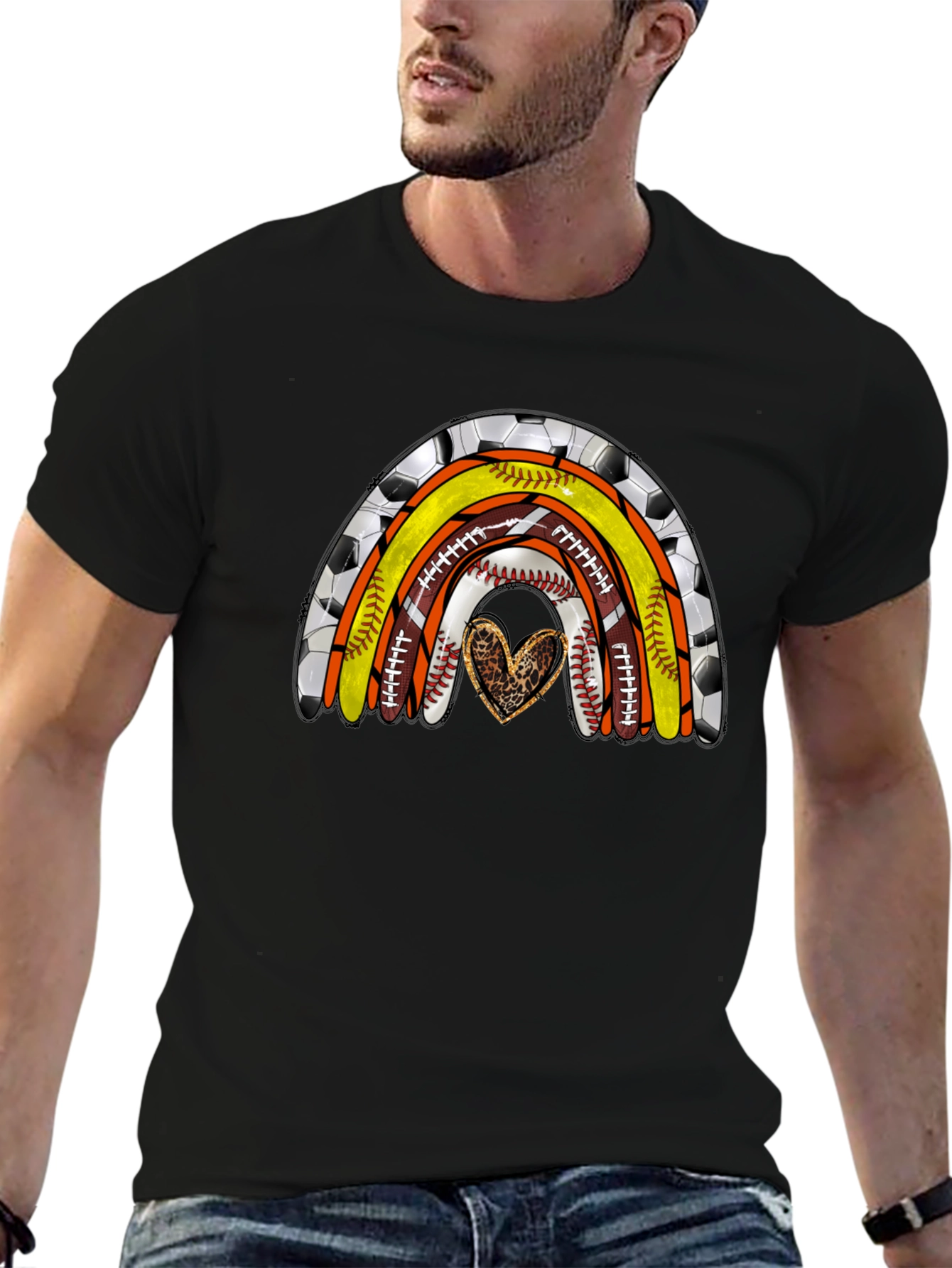 Sports Rainbow Heart T-Shirt