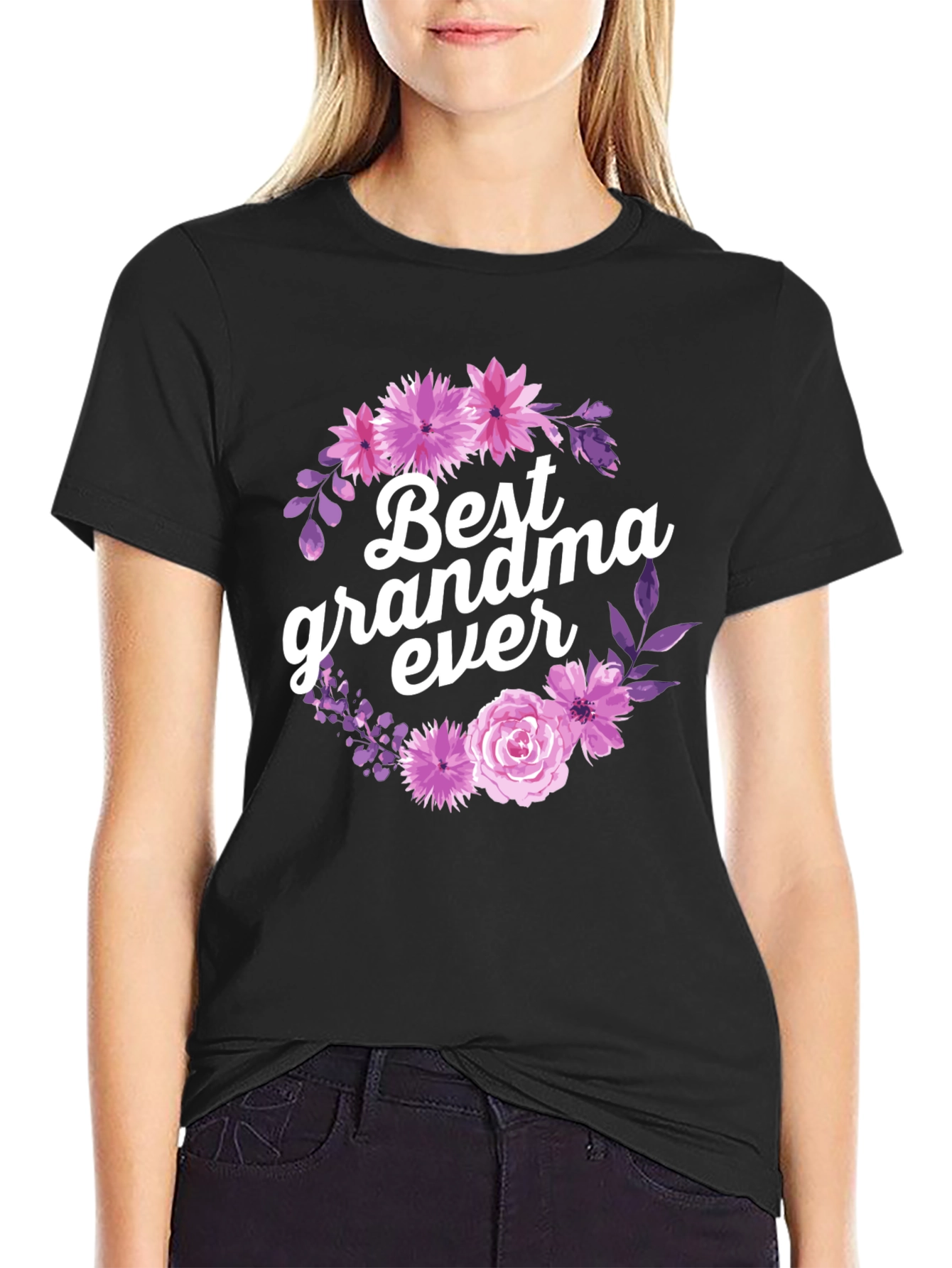Best Grandma Ever Floral T-Shirt - Gift for Grandmother