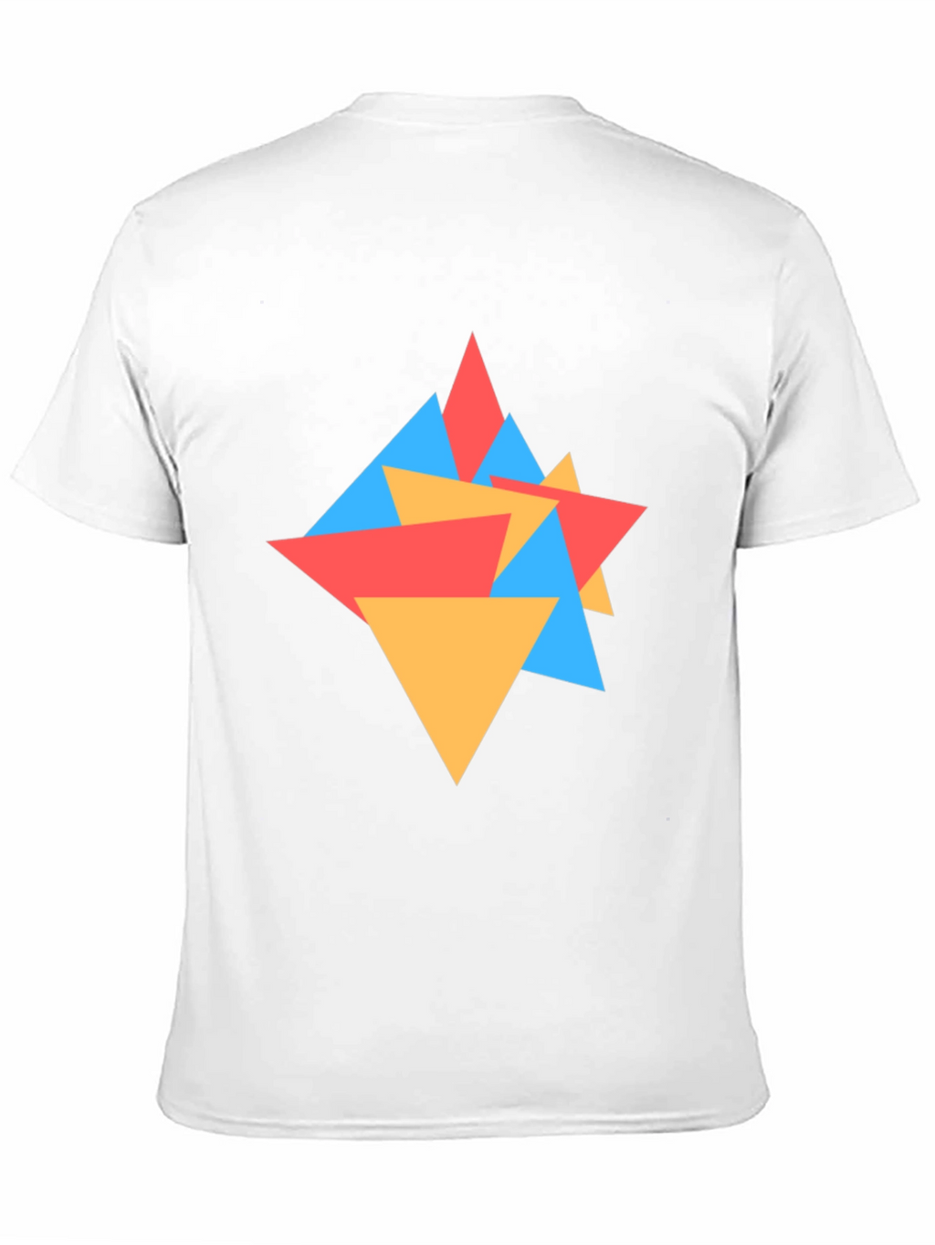 Geometric Triangle Pattern Black Tee