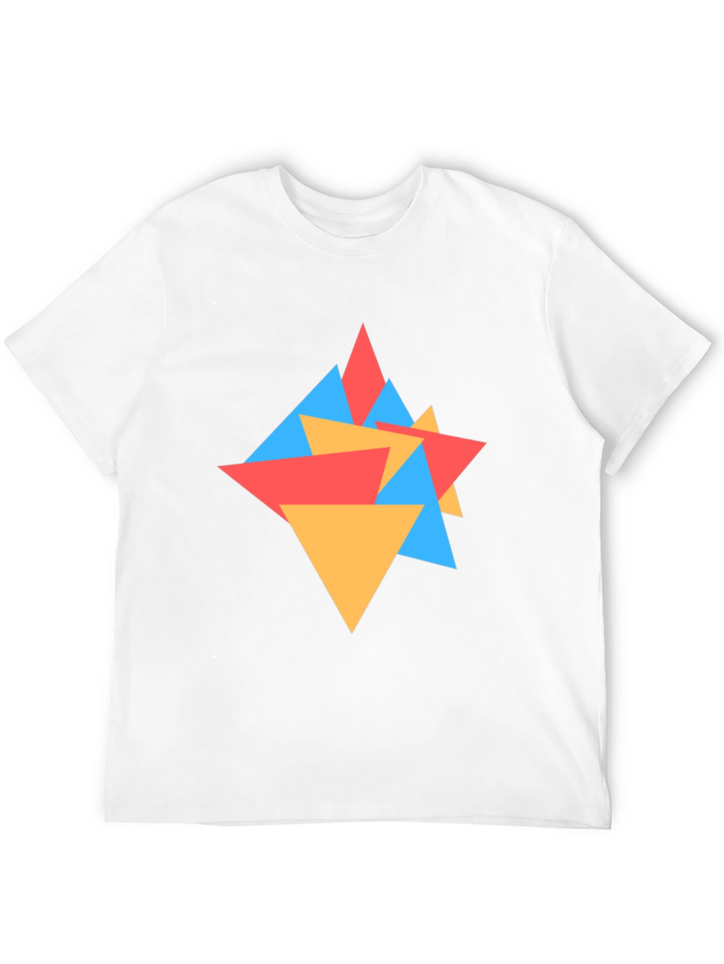 Geometric Triangle Pattern Black Tee