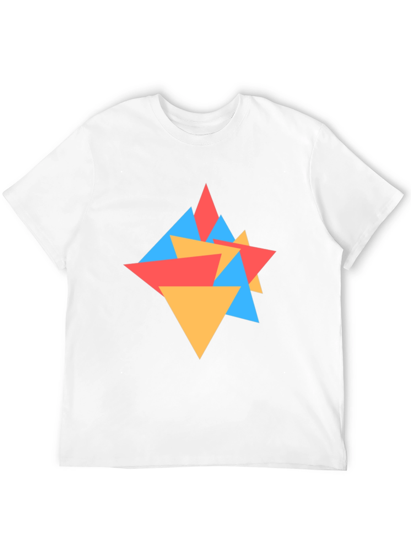 Geometric Triangle Pattern Black Tee