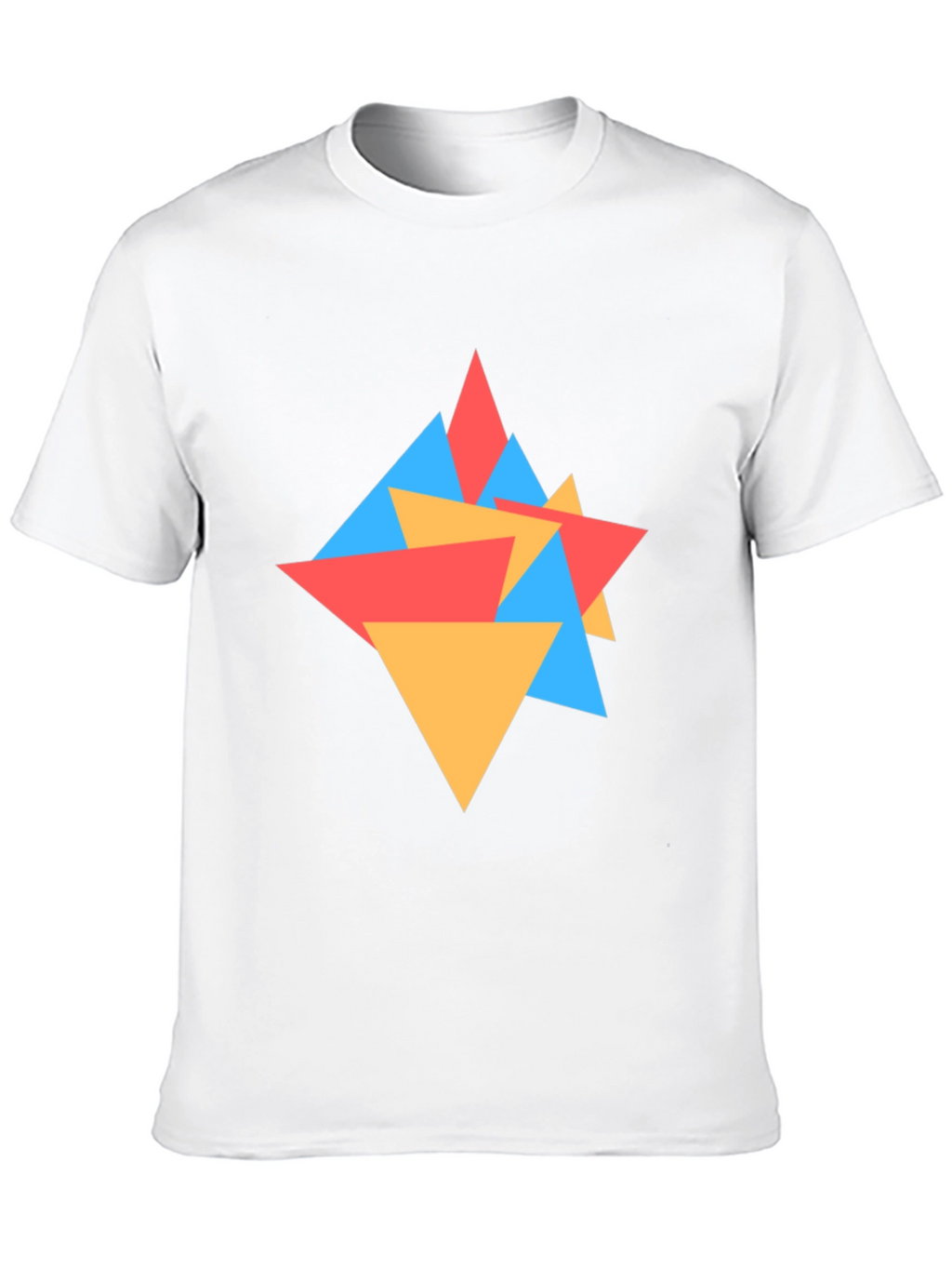 Geometric Triangle Pattern Black Tee
