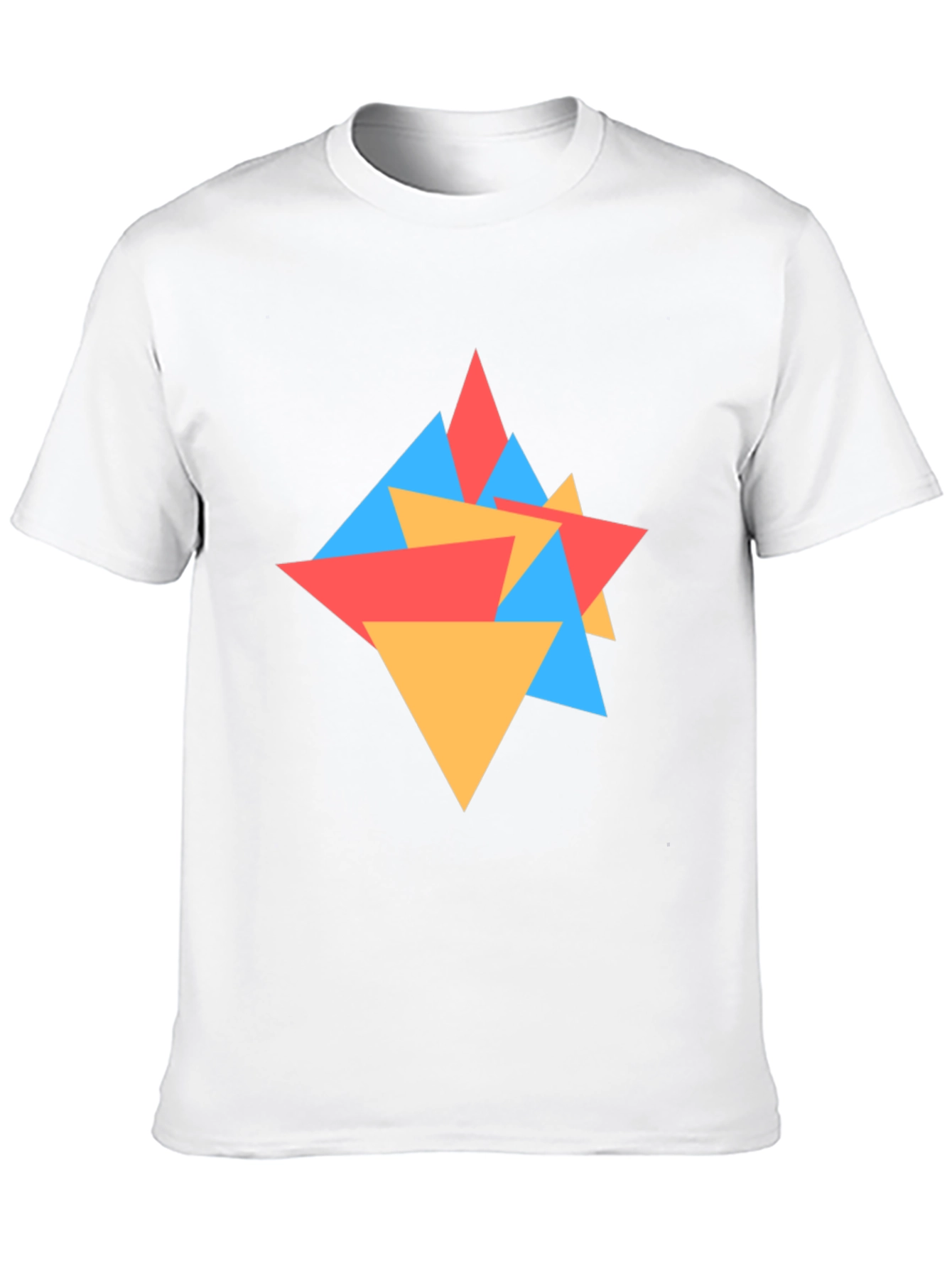 Geometric Triangle Pattern Black Tee