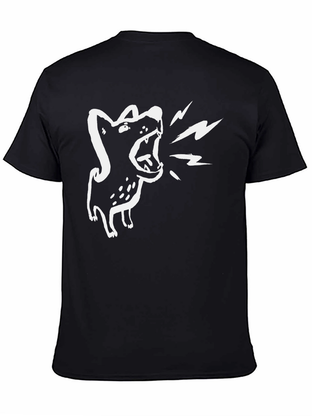 Barking Dog Graphic Tee - Black Cotton T-Shirt