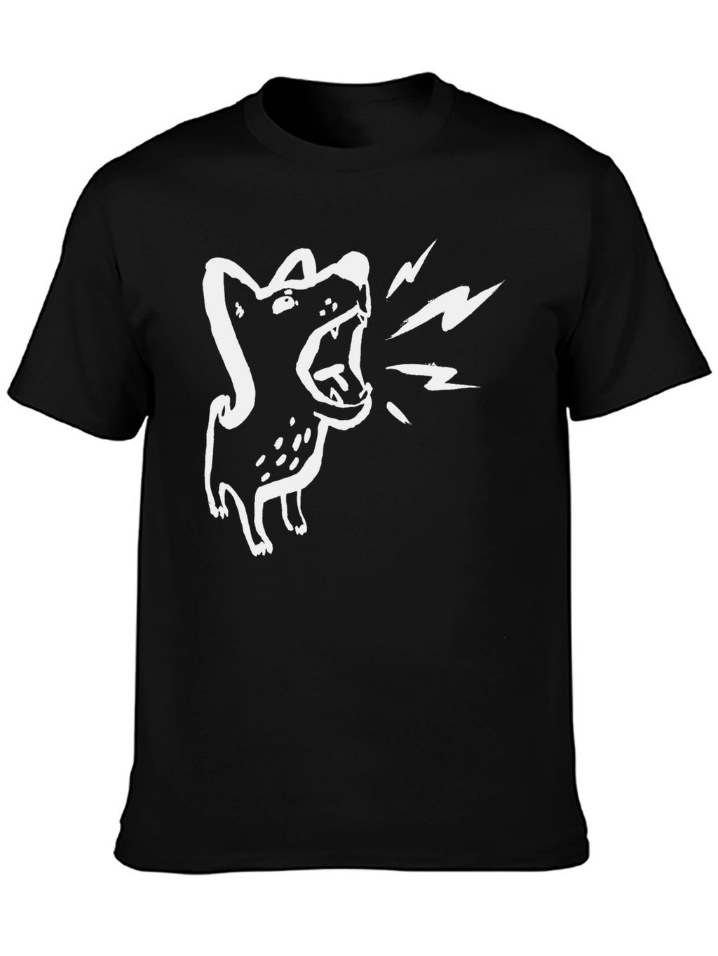 Barking Dog Graphic Tee - Black Cotton T-Shirt