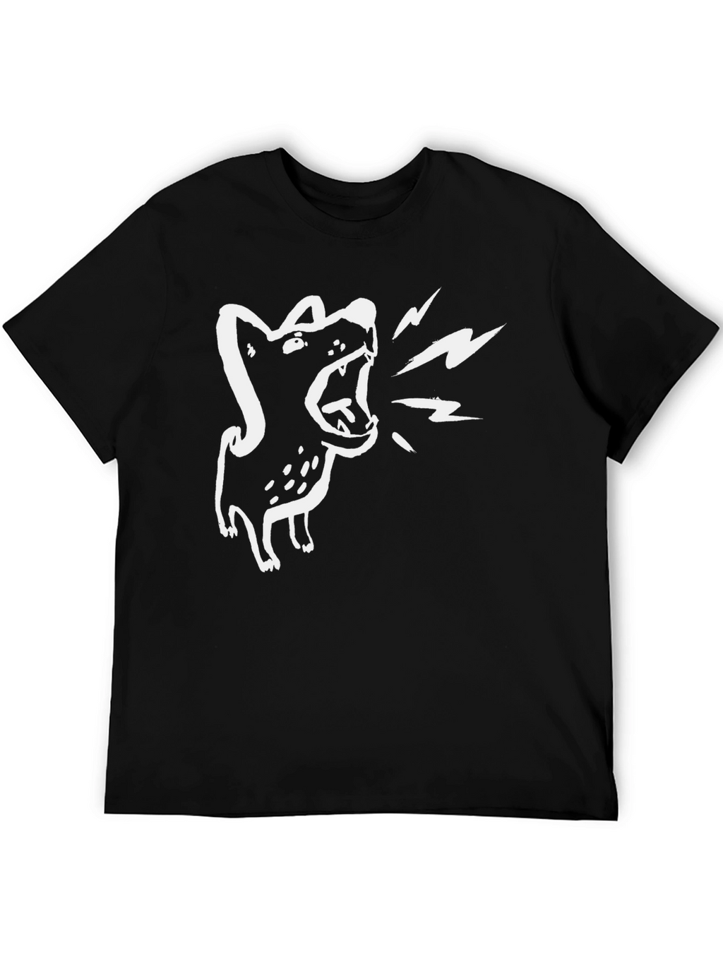 Barking Dog Graphic Tee - Black Cotton T-Shirt
