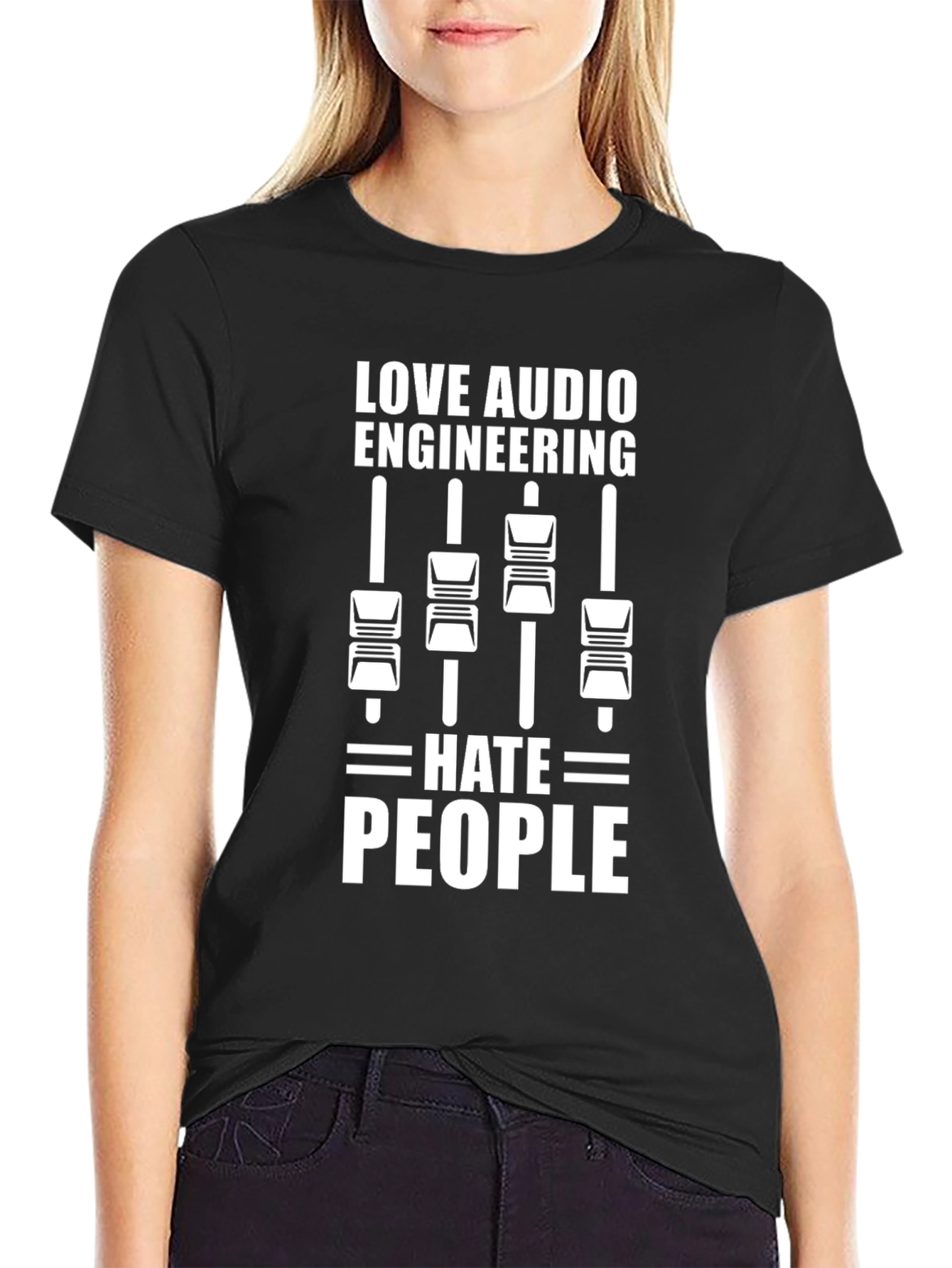 Audio Engineer Humor Tee - Love Audio Hate People