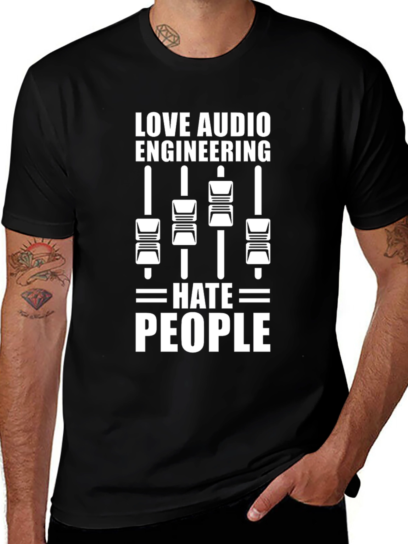 Audio Engineer Humor Tee - Love Audio Hate People