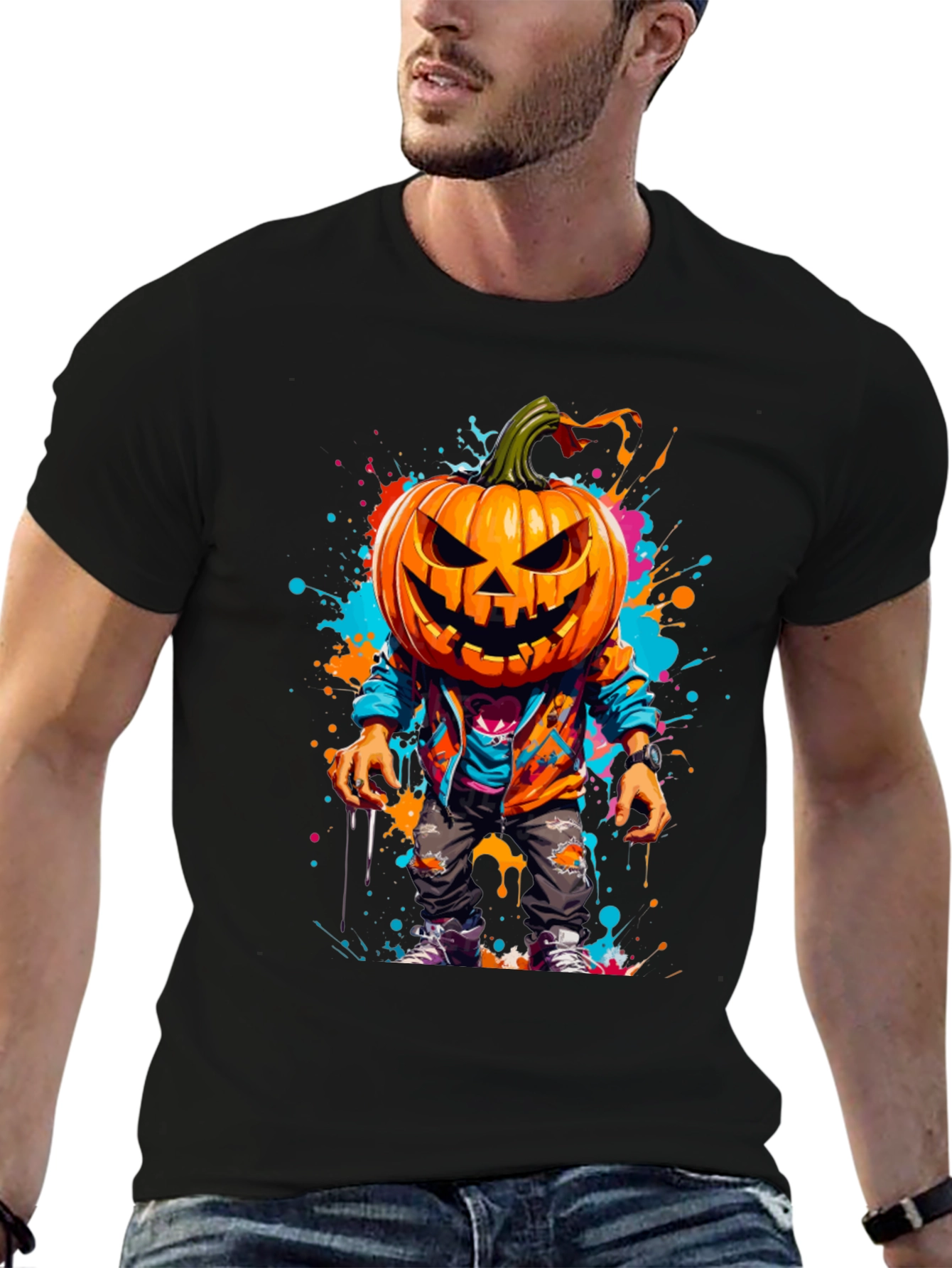 Pumpkin Head Halloween Graphic Tee