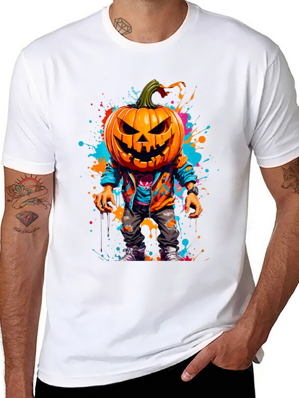 Pumpkin Head Halloween Graphic Tee