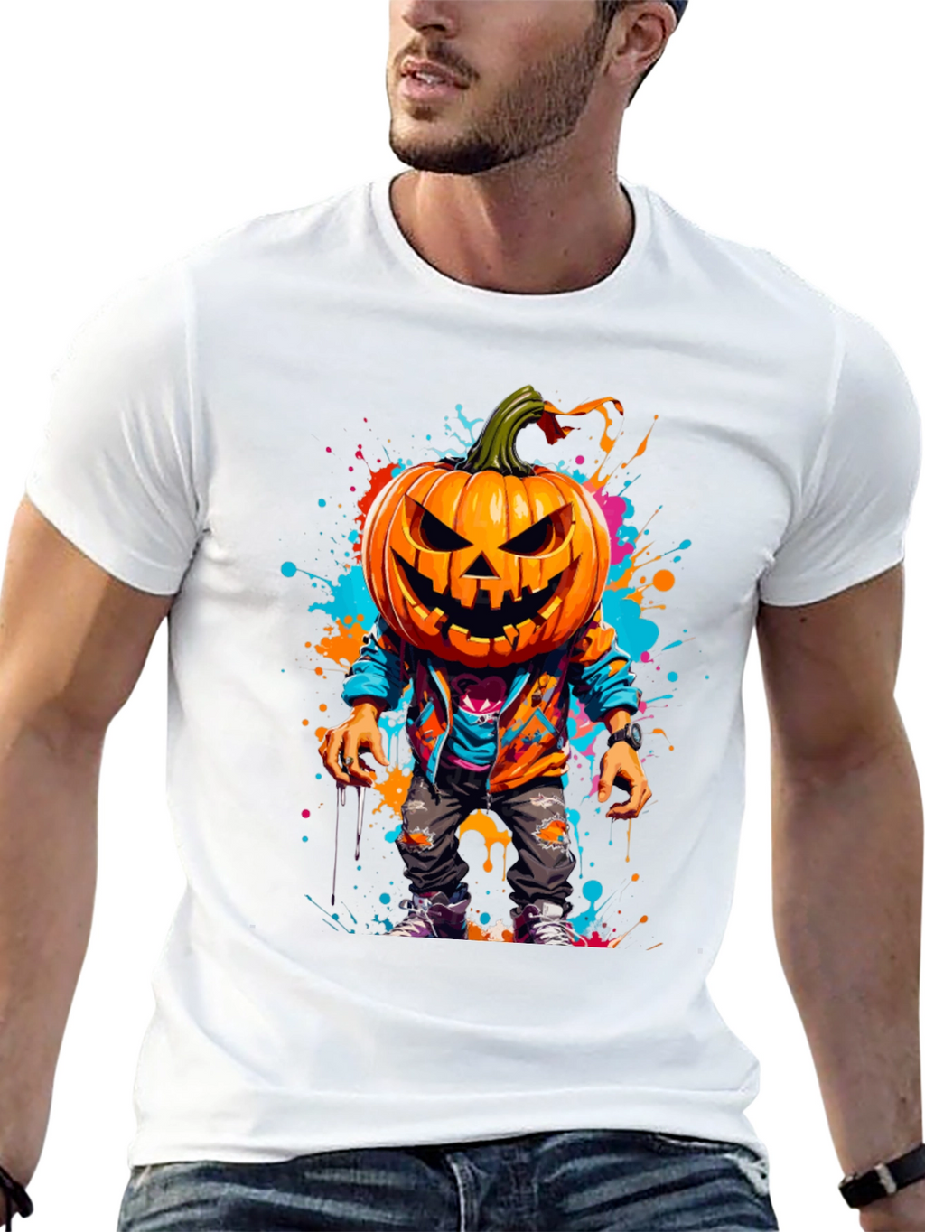 Pumpkin Head Halloween Graphic Tee