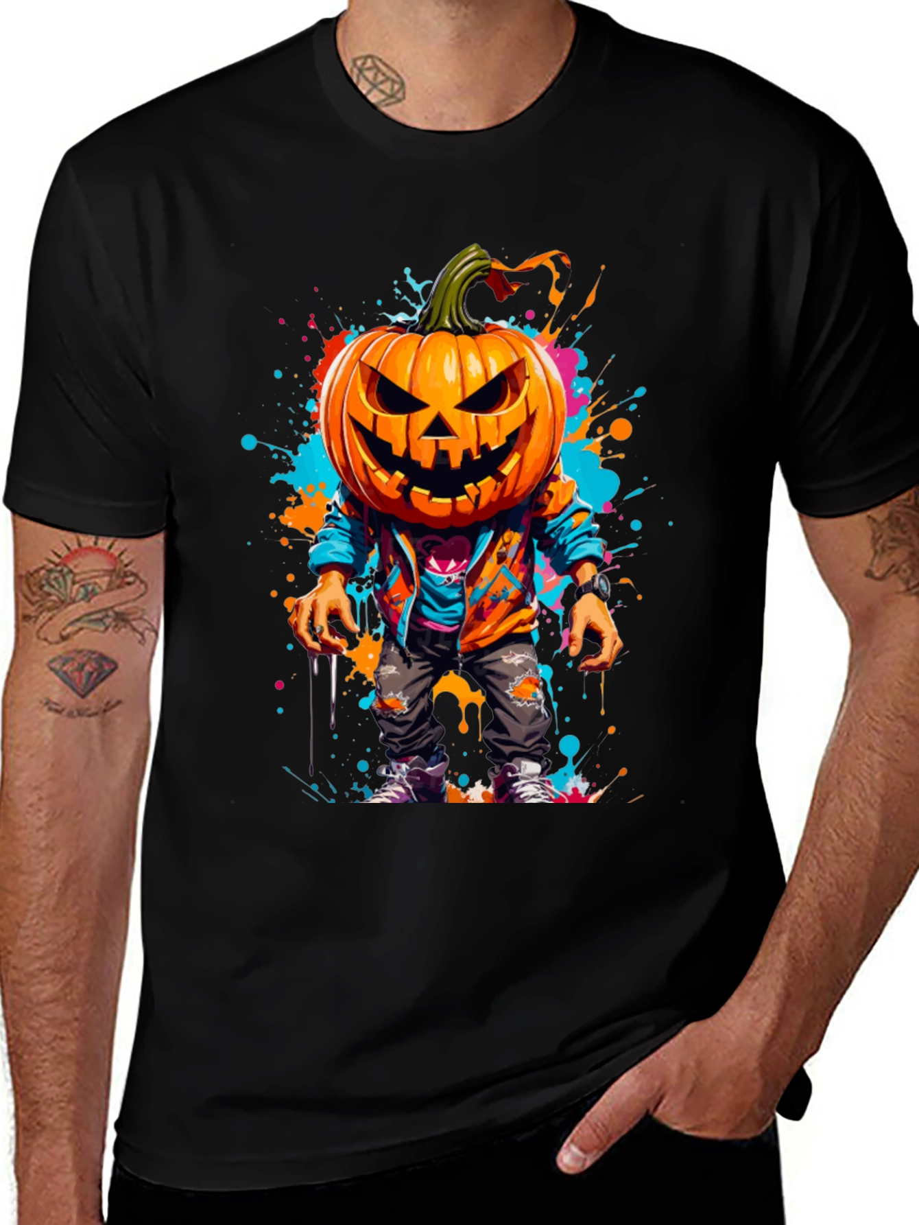 Pumpkin Head Halloween Graphic Tee