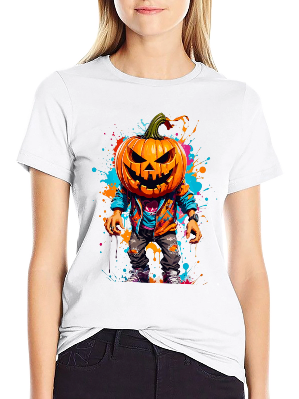 Pumpkin Head Halloween Graphic Tee