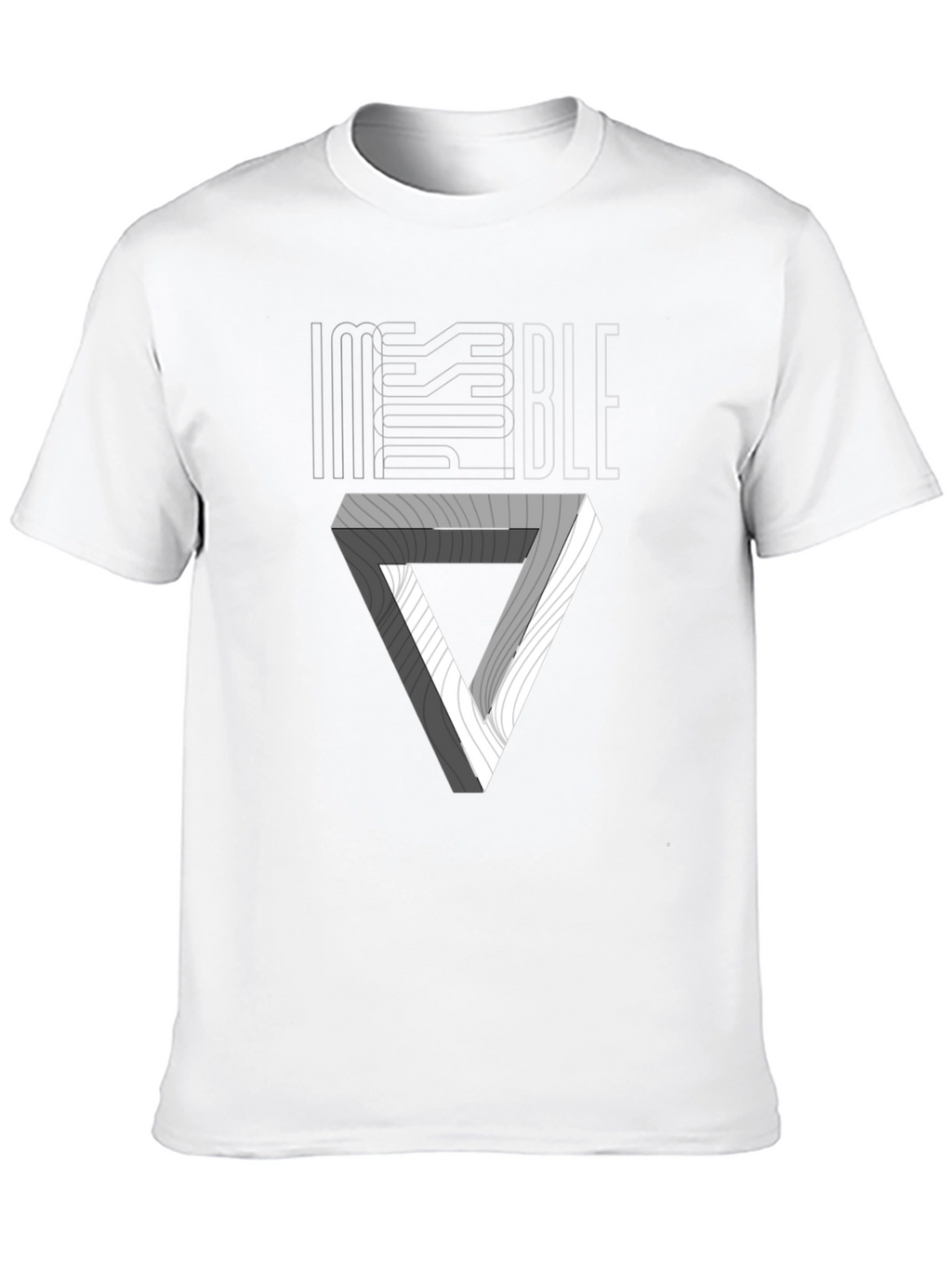 Impossible Triangle Graphic T-Shirt - Stylish Optical Illusion Tee