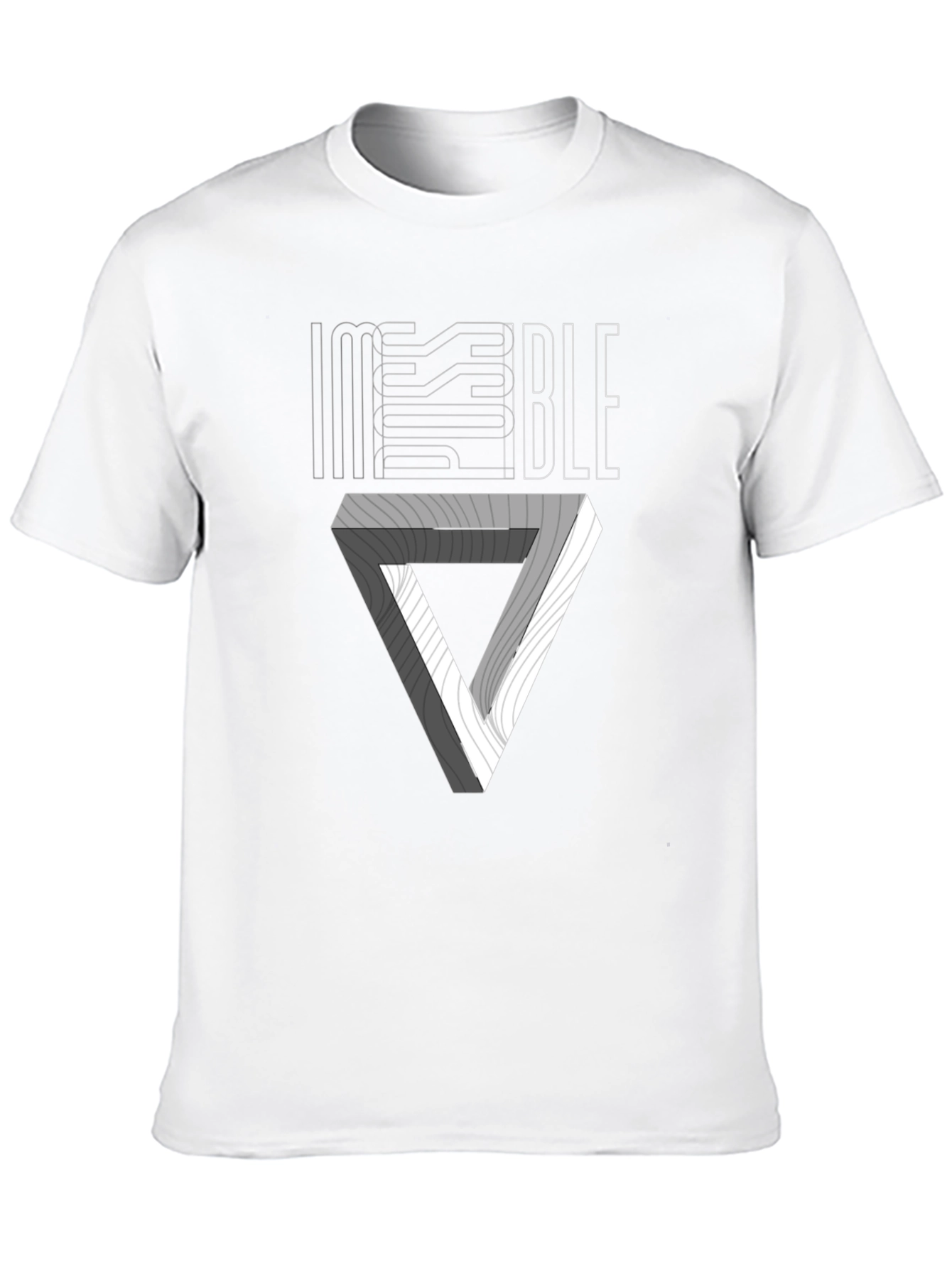 Impossible Triangle Graphic T-Shirt - Stylish Optical Illusion Tee