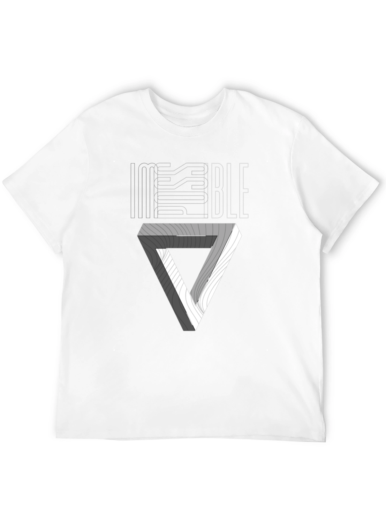 Impossible Triangle Graphic T-Shirt - Stylish Optical Illusion Tee