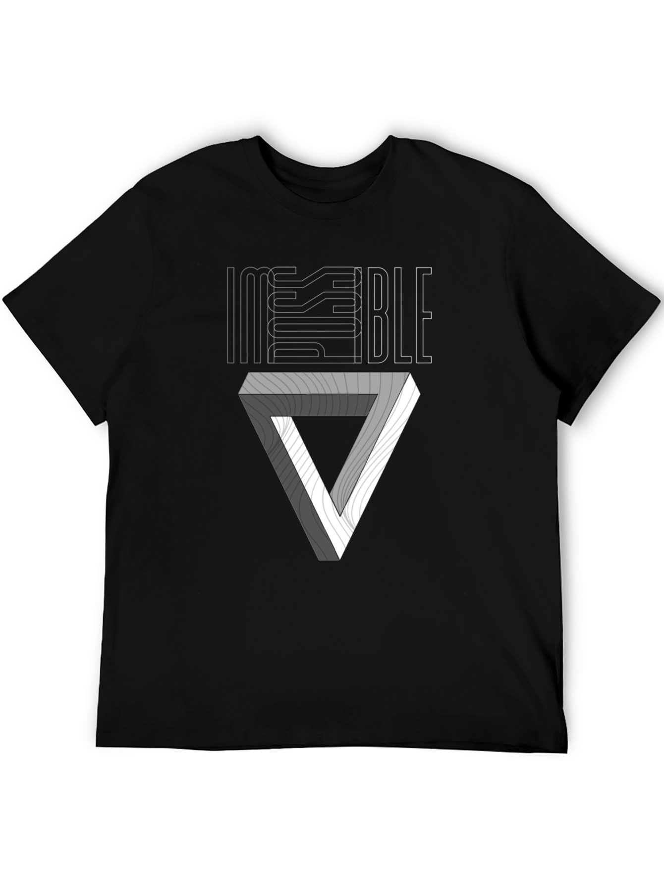 Impossible Triangle Graphic T-Shirt - Stylish Optical Illusion Tee
