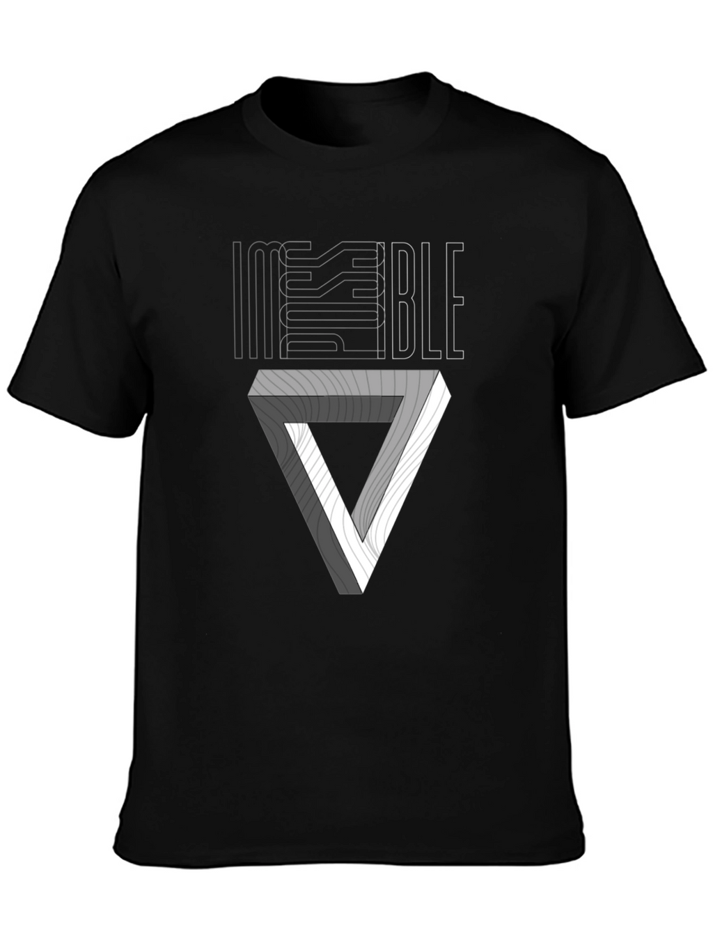 Impossible Triangle Graphic T-Shirt - Stylish Optical Illusion Tee