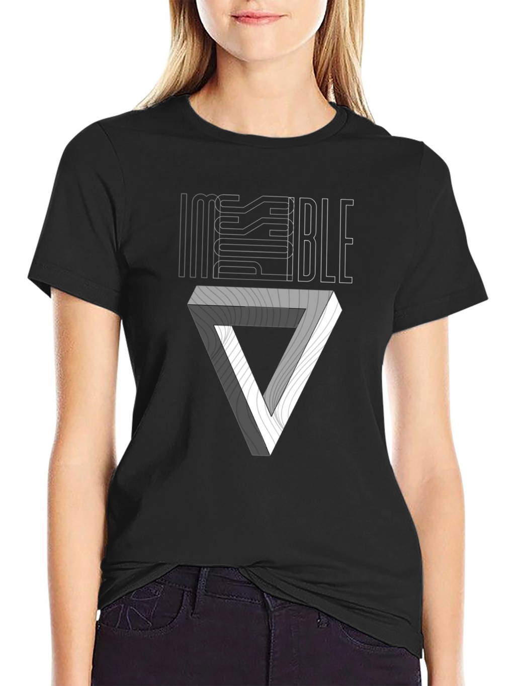 Impossible Triangle Graphic T-Shirt - Stylish Optical Illusion Tee