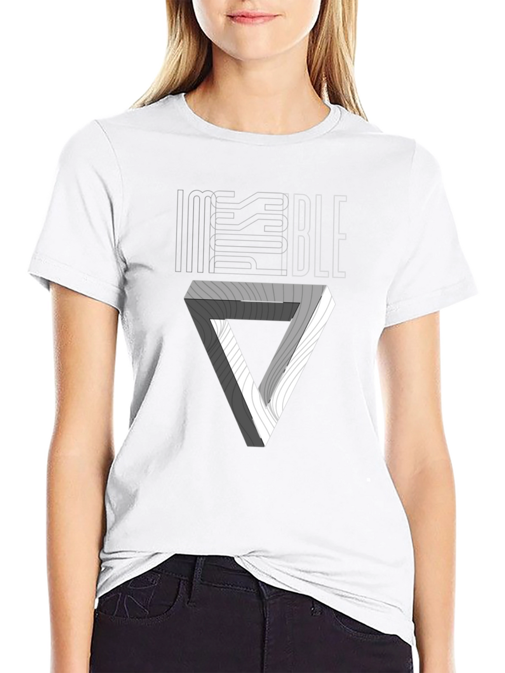 Impossible Triangle Graphic T-Shirt - Stylish Optical Illusion Tee