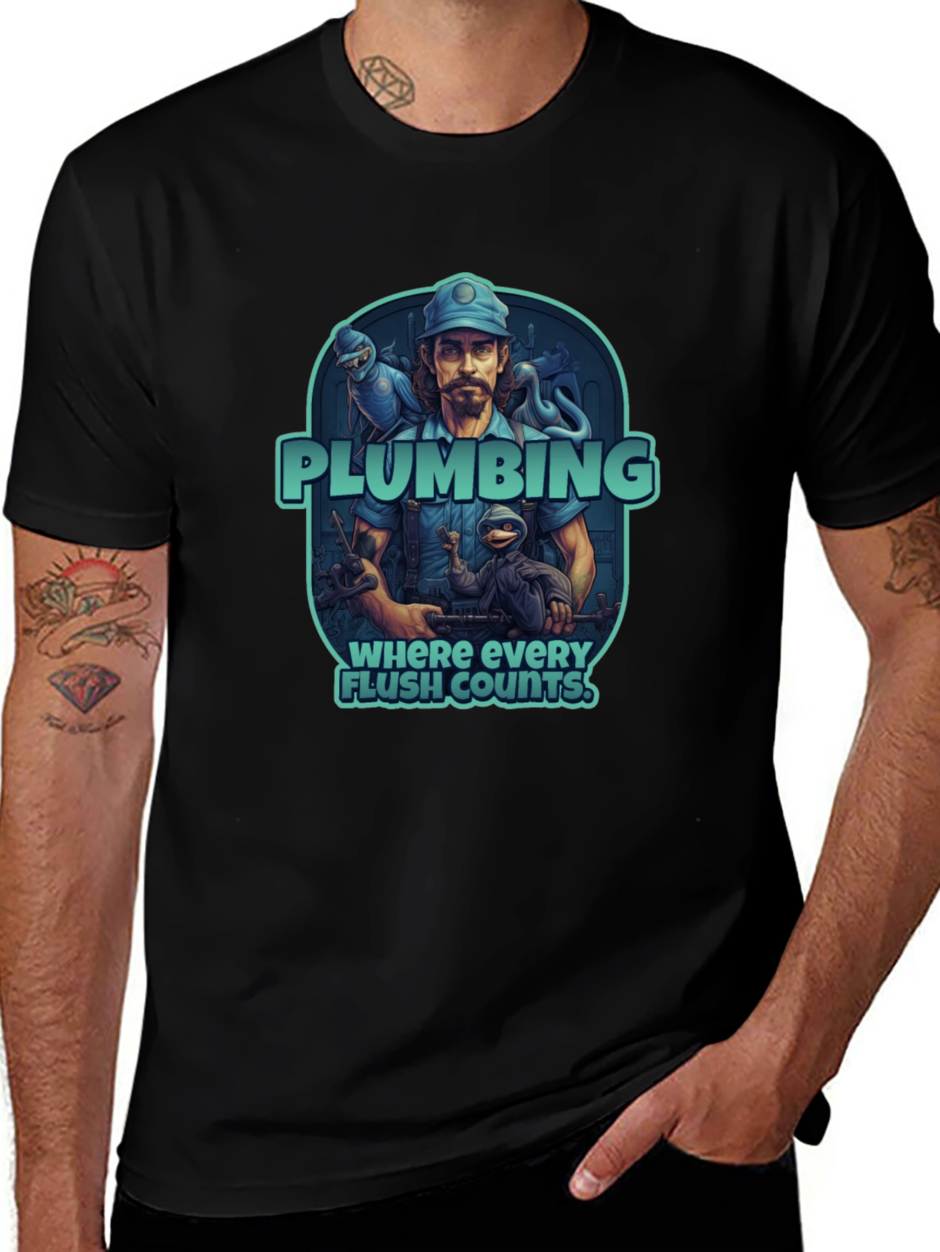 Plumbing Humor T-Shirt: Where Every Flush Counts