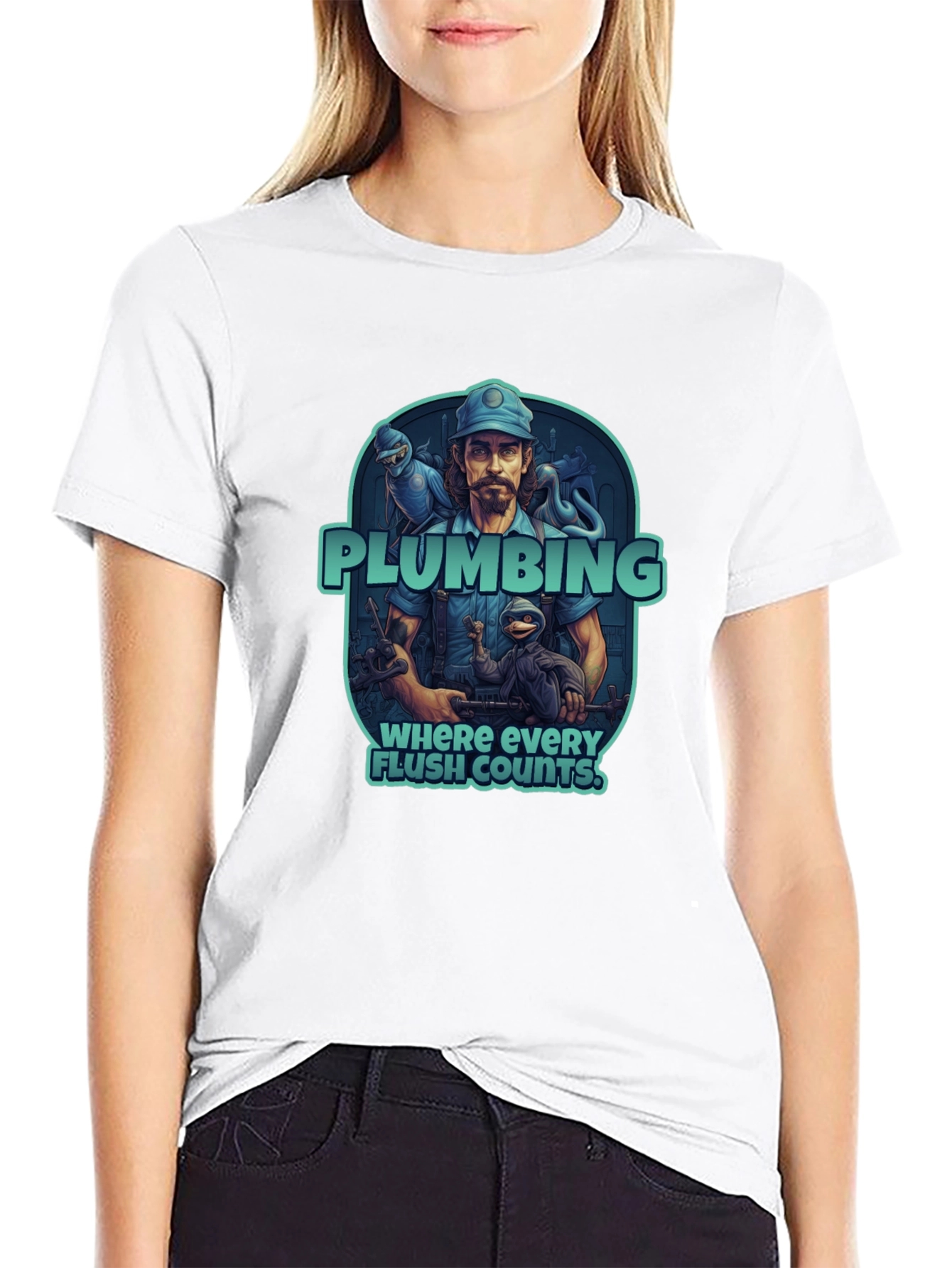Plumbing Humor T-Shirt: Where Every Flush Counts