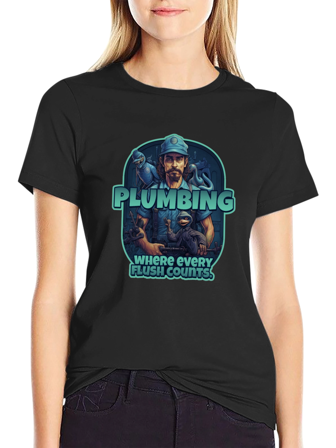 Plumbing Humor T-Shirt: Where Every Flush Counts