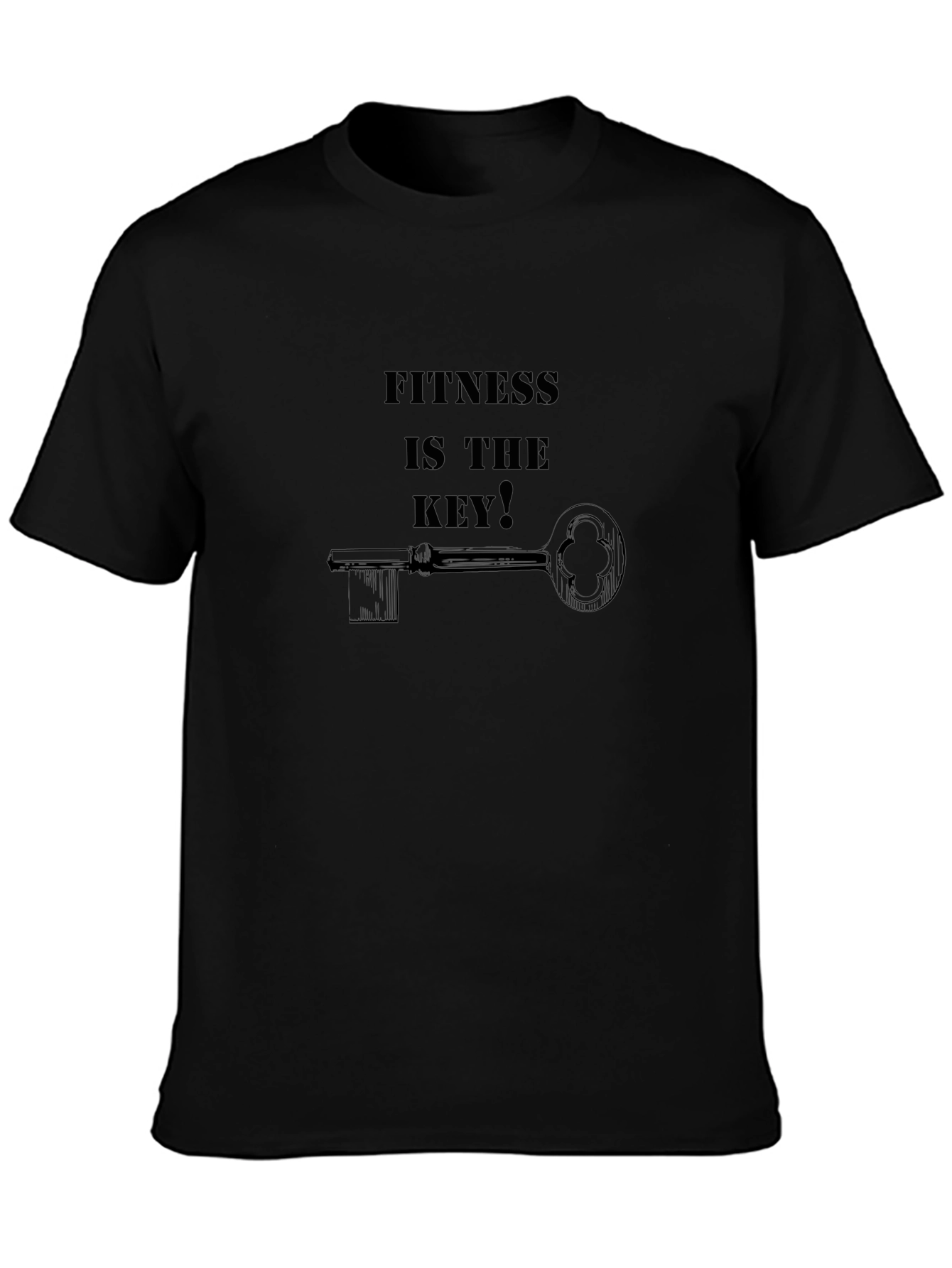 Fitness Is The Key Mens Black T-Shirt