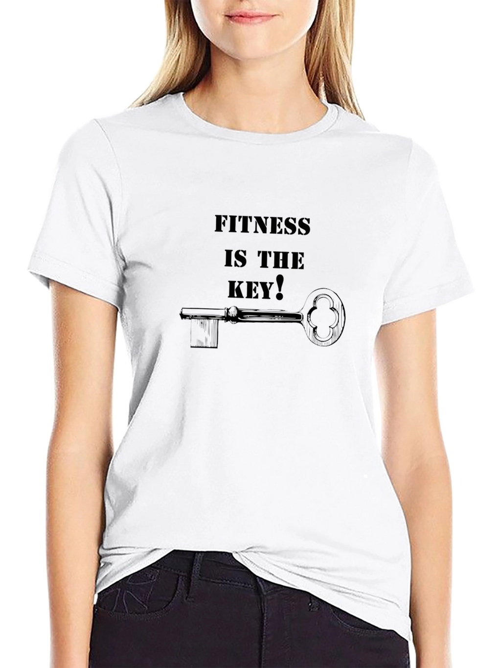 Fitness Is The Key Mens Black T-Shirt