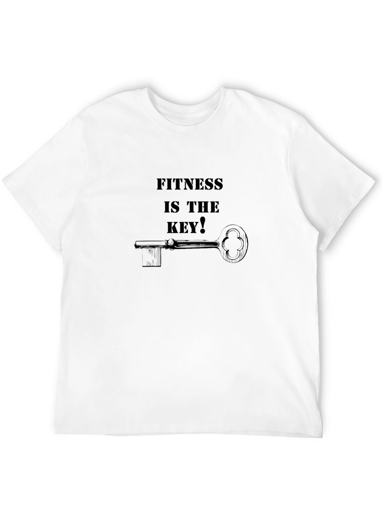 Fitness Is The Key Mens Black T-Shirt
