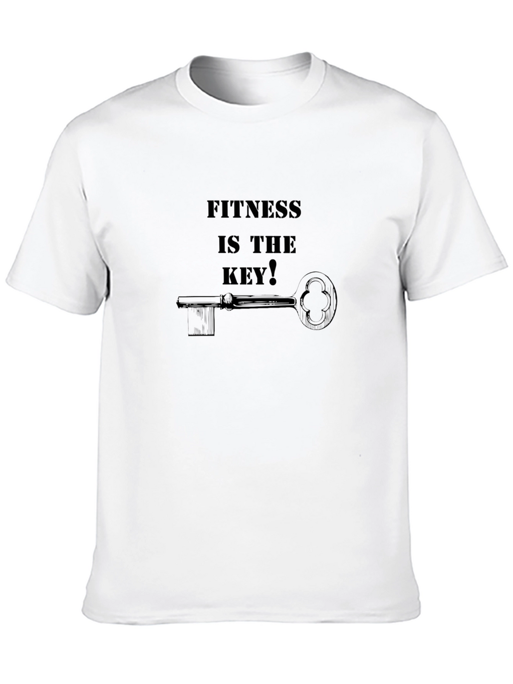 Fitness Is The Key Mens Black T-Shirt