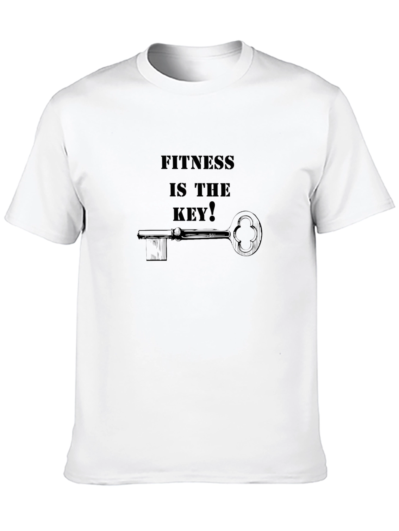 Fitness Is The Key Mens Black T-Shirt