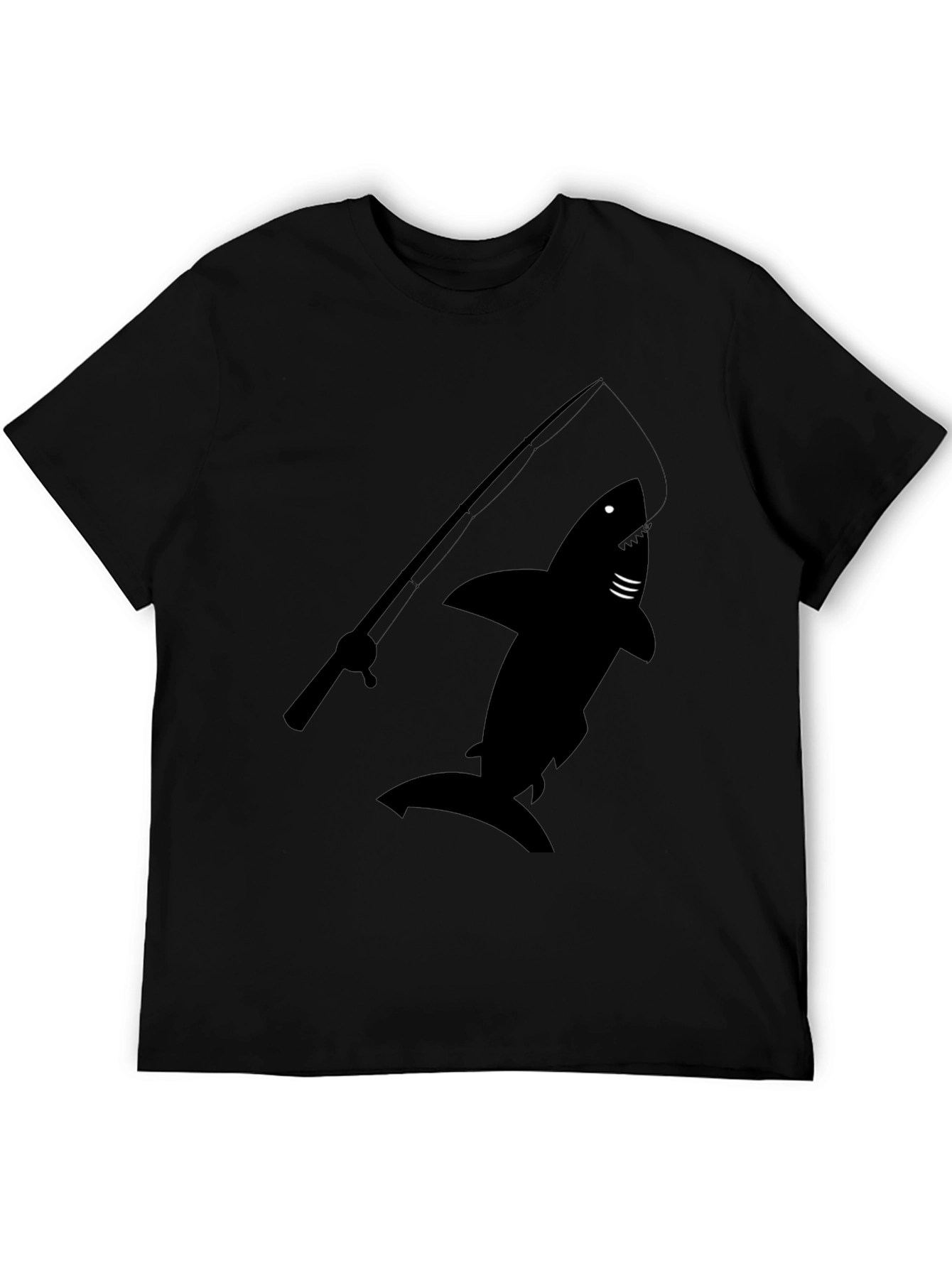 Shark Fishing Rod Graphic T-Shirt