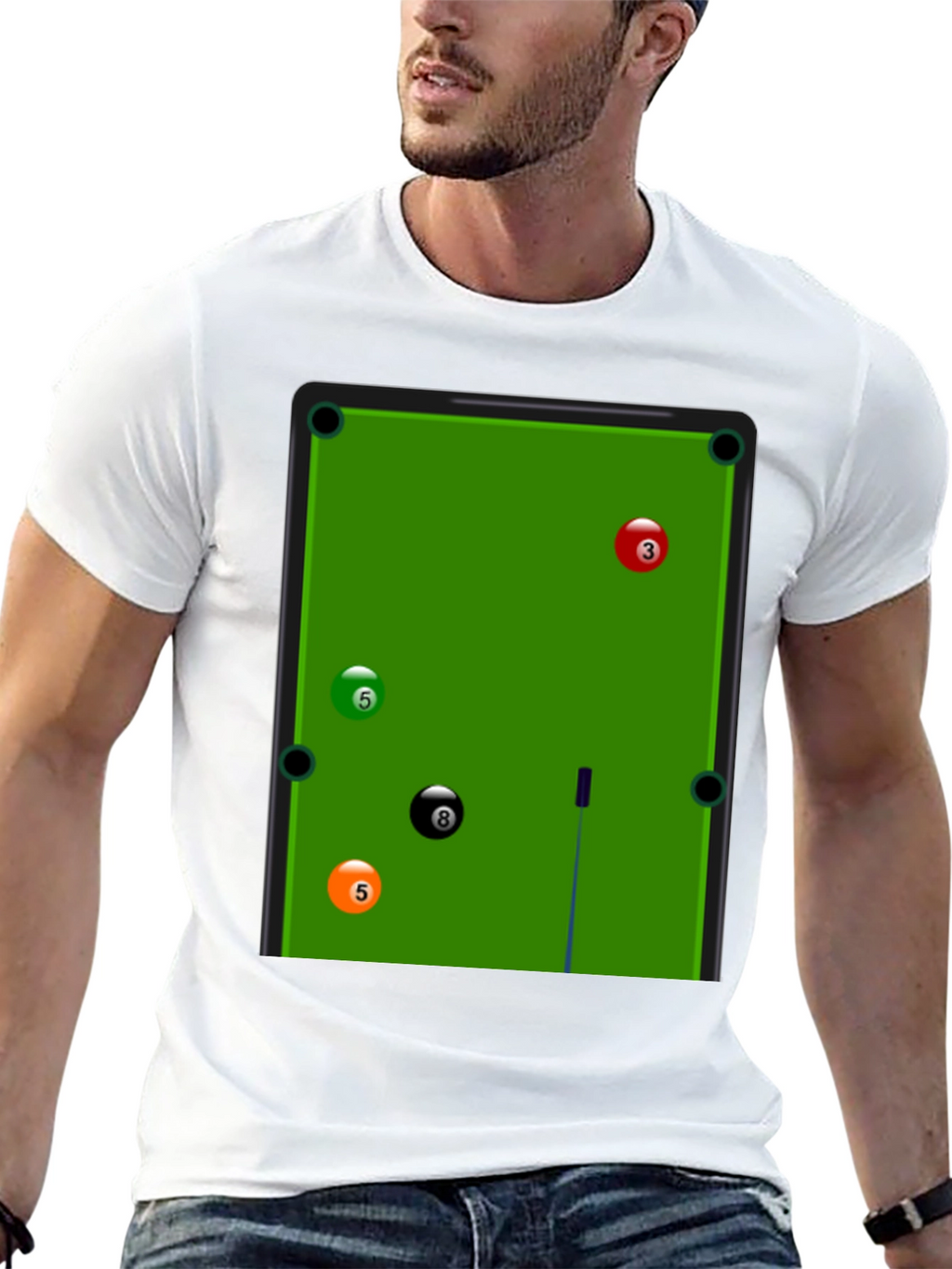 Billiards Pool Table Graphic Tee - Black T-Shirt