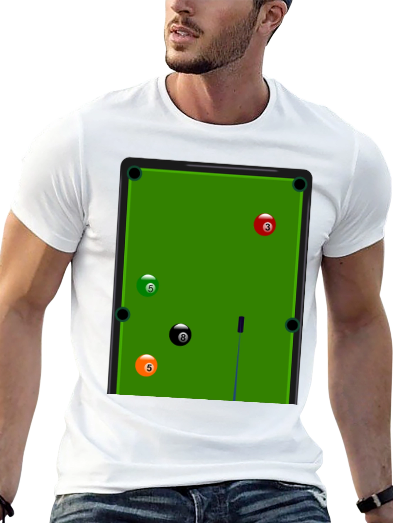 Billiards Pool Table Graphic Tee - Black T-Shirt