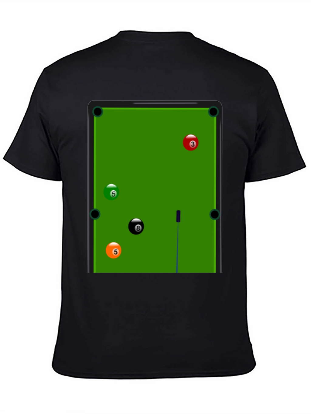 Billiards Pool Table Graphic Tee - Black T-Shirt