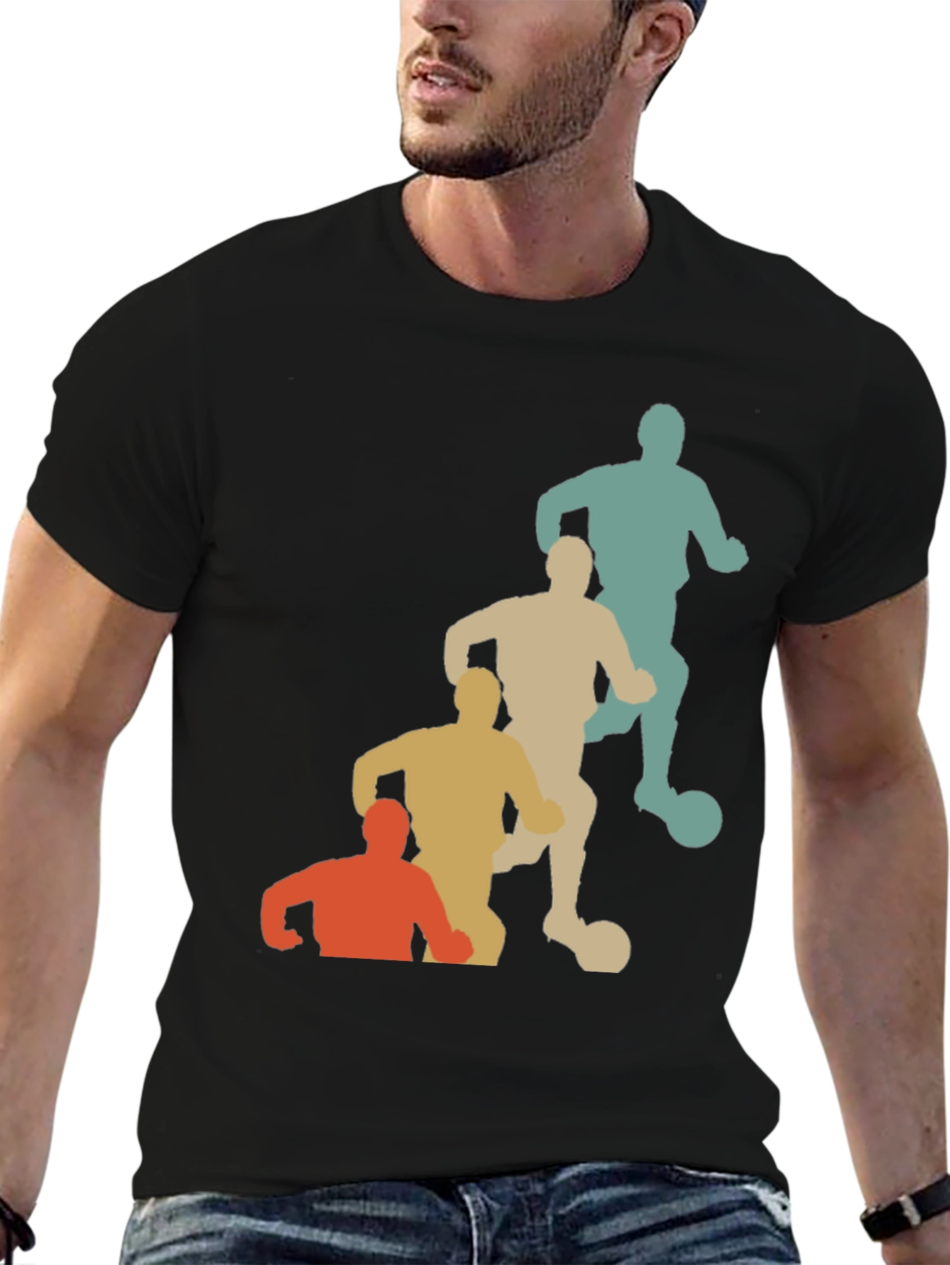 Retro Soccer Player Graphic T-Shirt