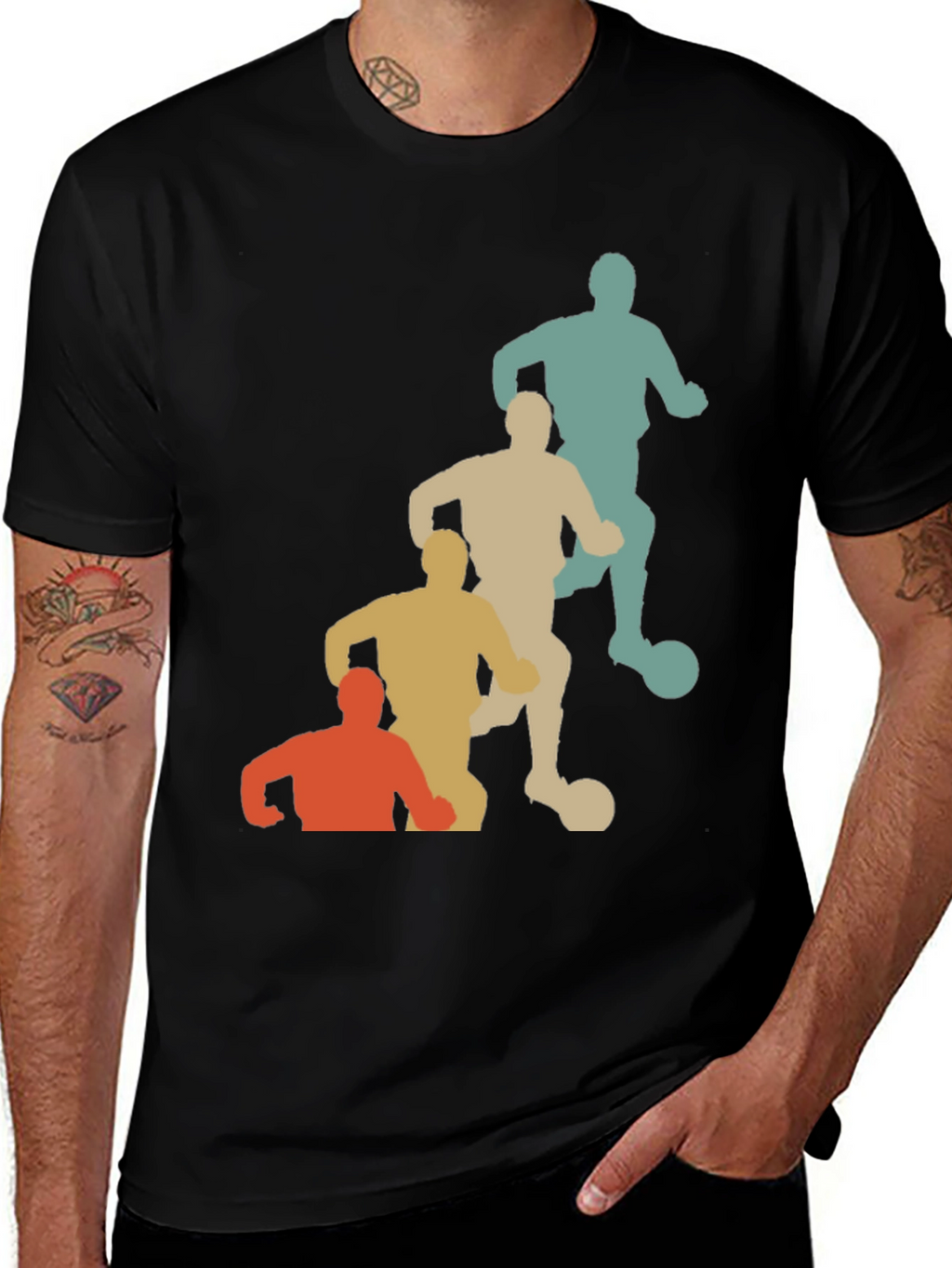 Retro Soccer Player Graphic T-Shirt