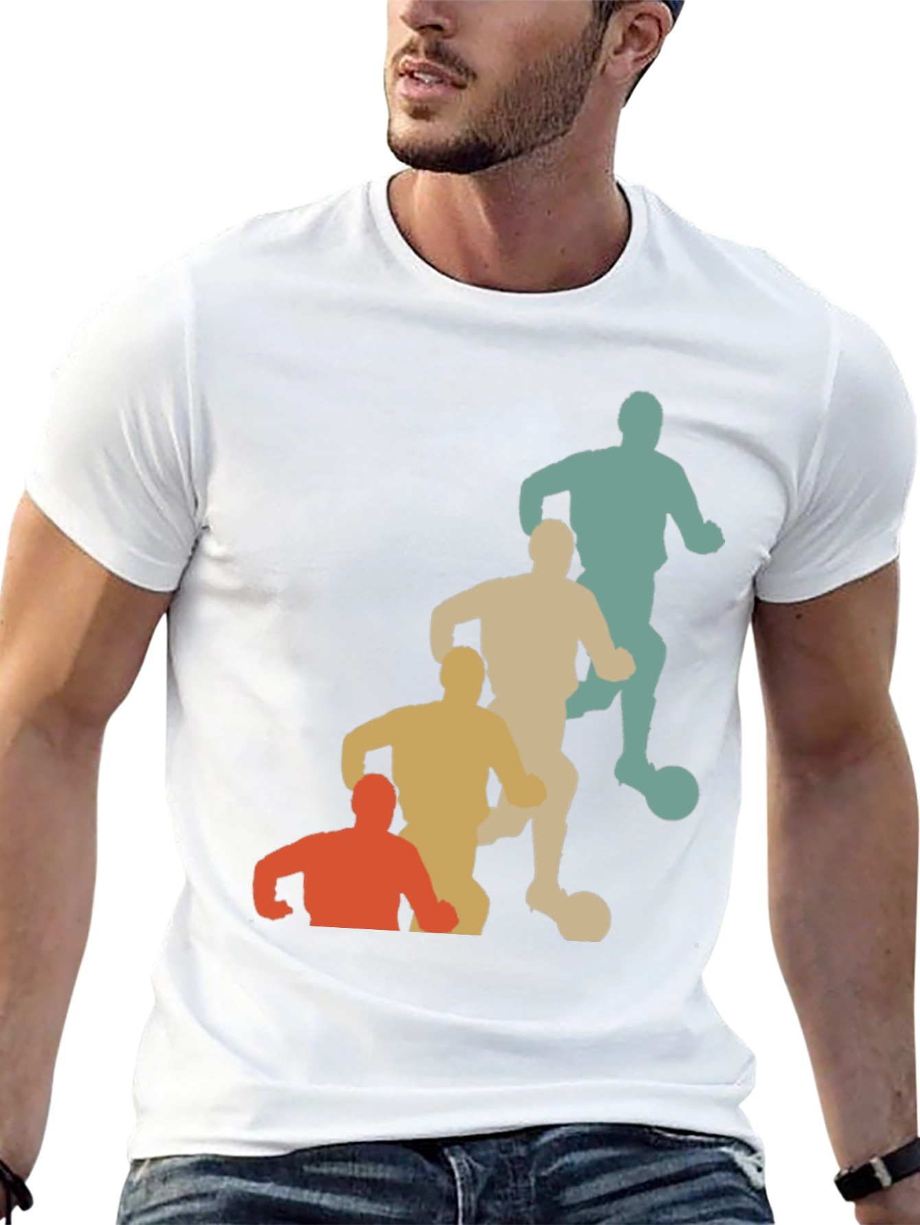 Retro Soccer Player Graphic T-Shirt