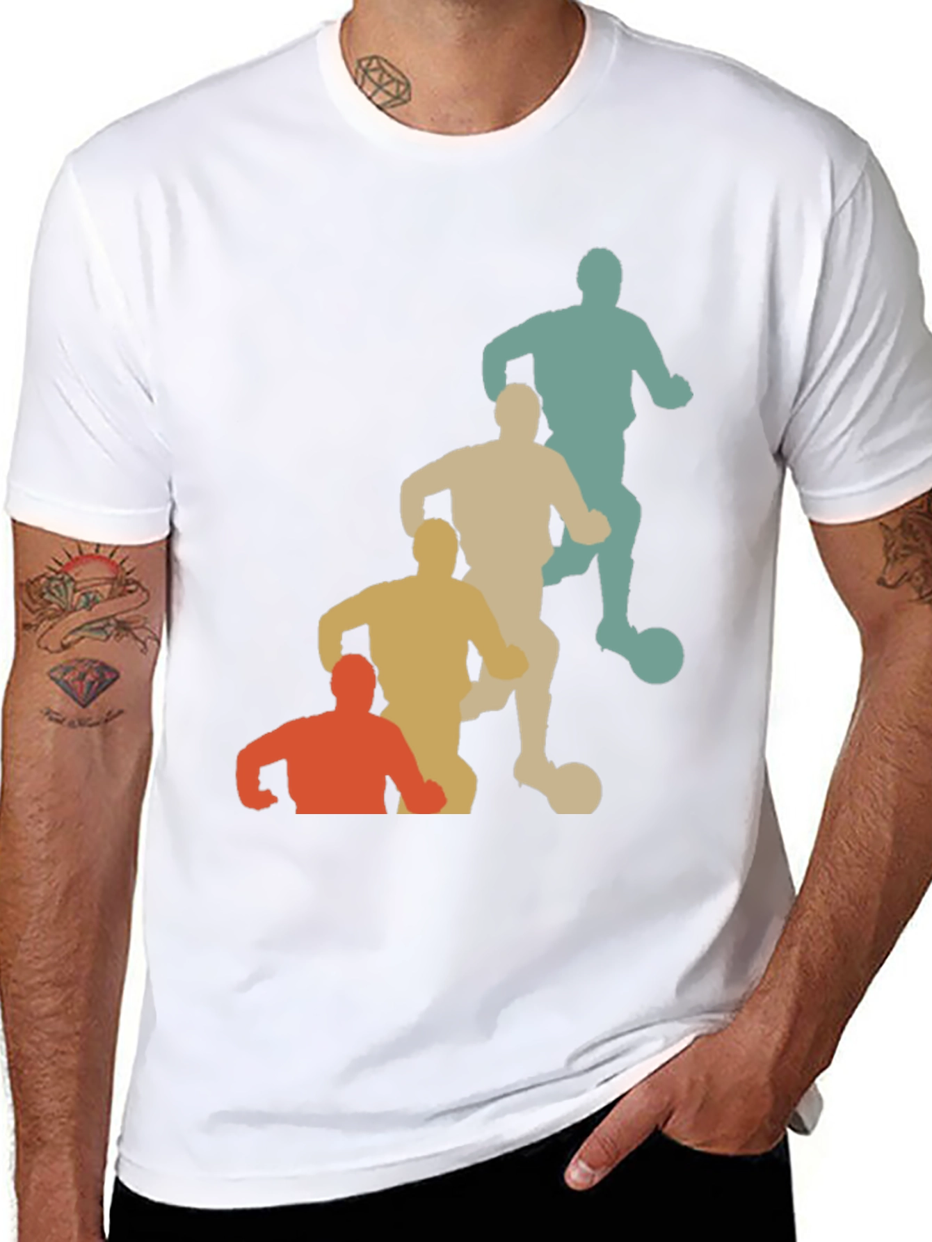 Retro Soccer Player Graphic T-Shirt
