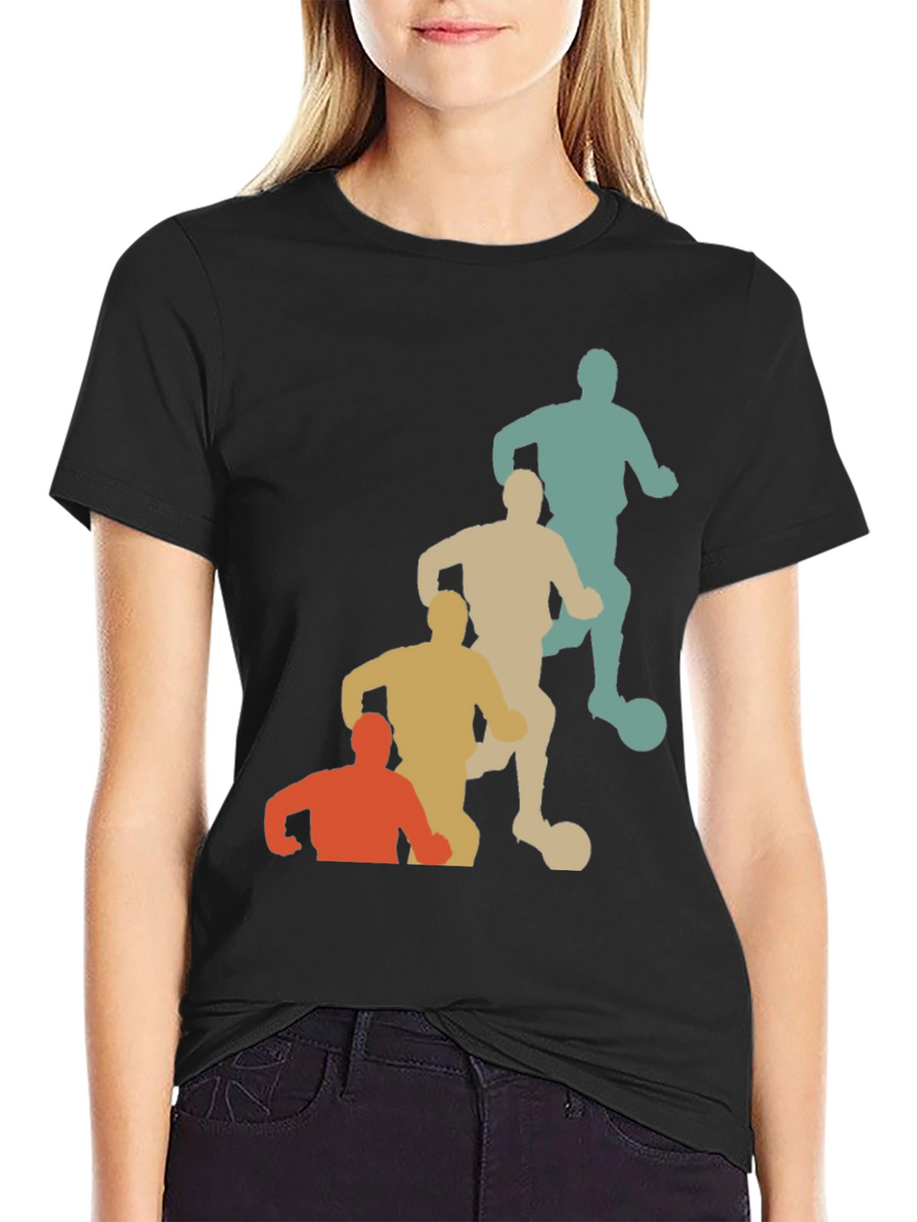 Retro Soccer Player Graphic T-Shirt