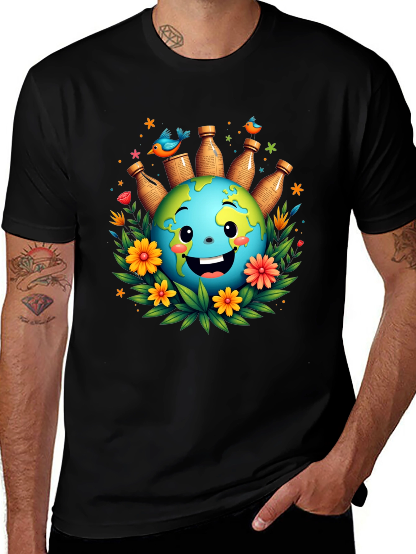 Eco-Friendly Earth Graphic Tee - Save the Planet