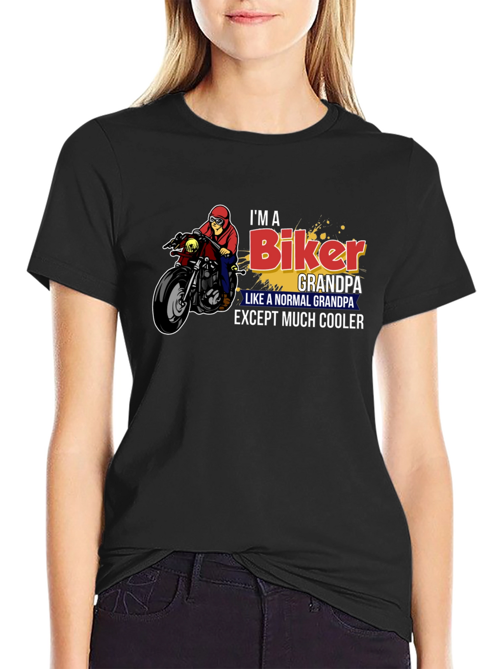 Biker Grandpa Graphic T-Shirt